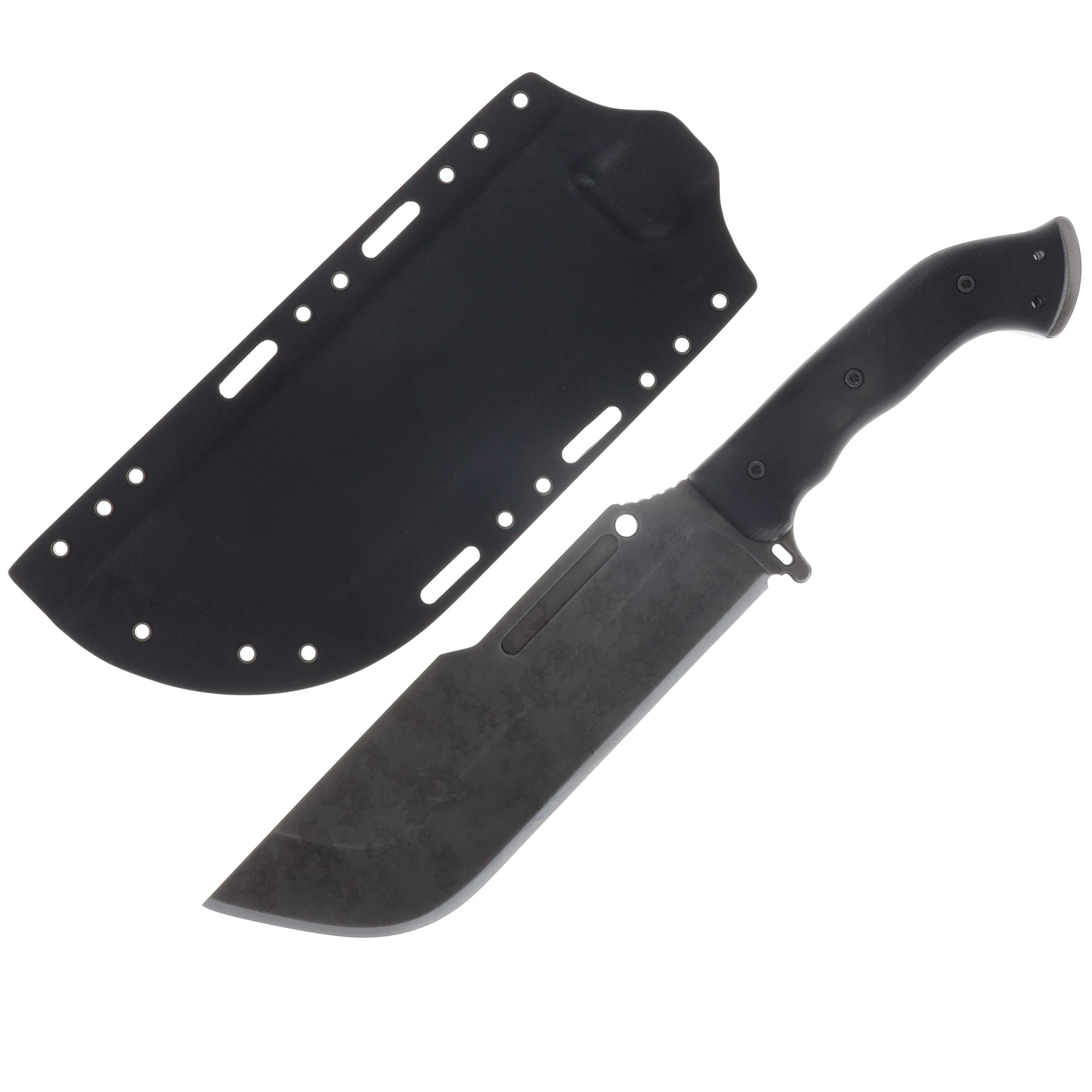 Work Tuff Gear Ares-NC SK85 Hand Rub APO Black Smooth Textured G-10 Grip Black Kydex Sheath SK85-HRAPOBSTG10GB View 1