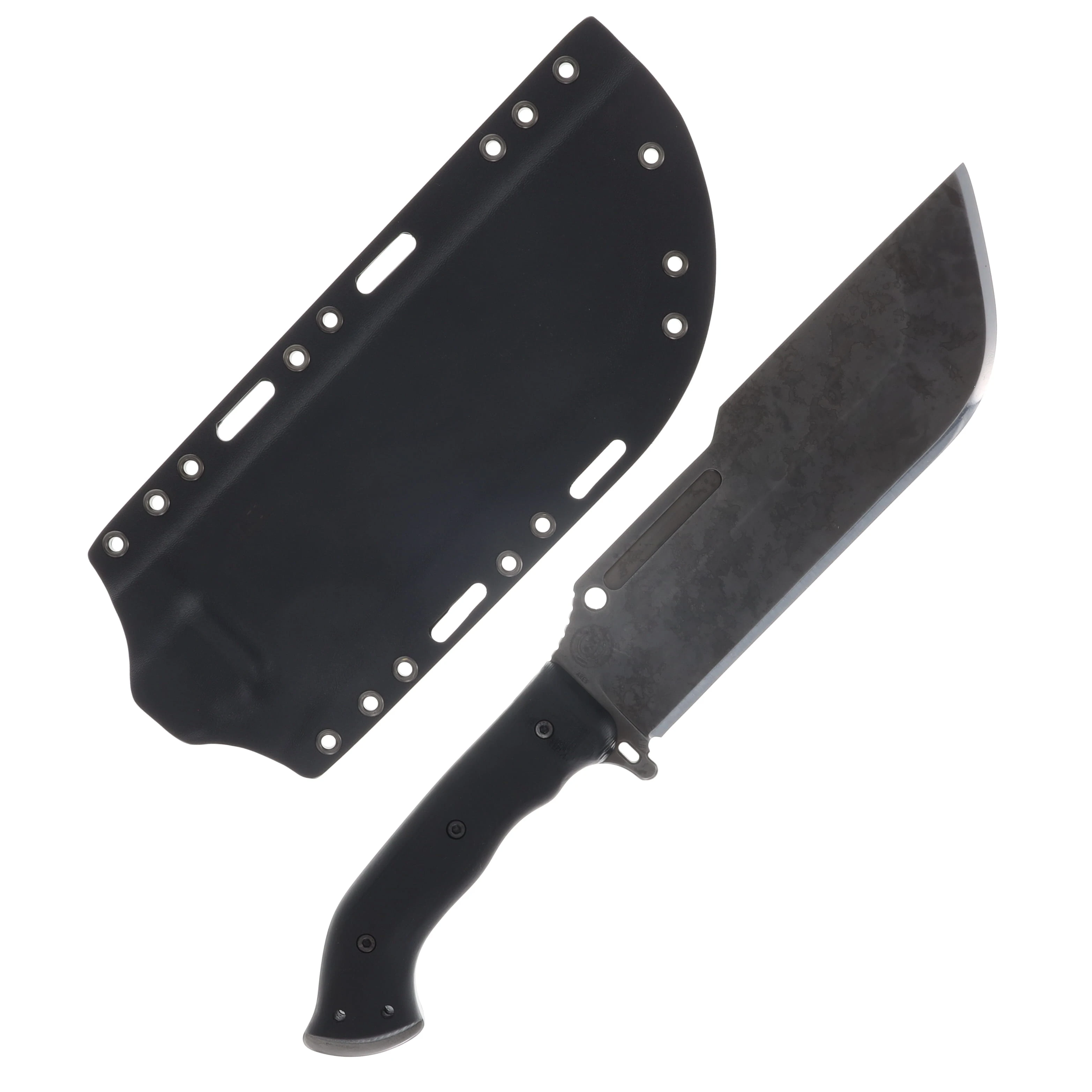Work Tuff Gear Ares-NC SK85 Hand Rub APO Black Smooth Textured G-10 Grip Black Kydex Sheath SK85-HRAPOBSTG10GB View 2