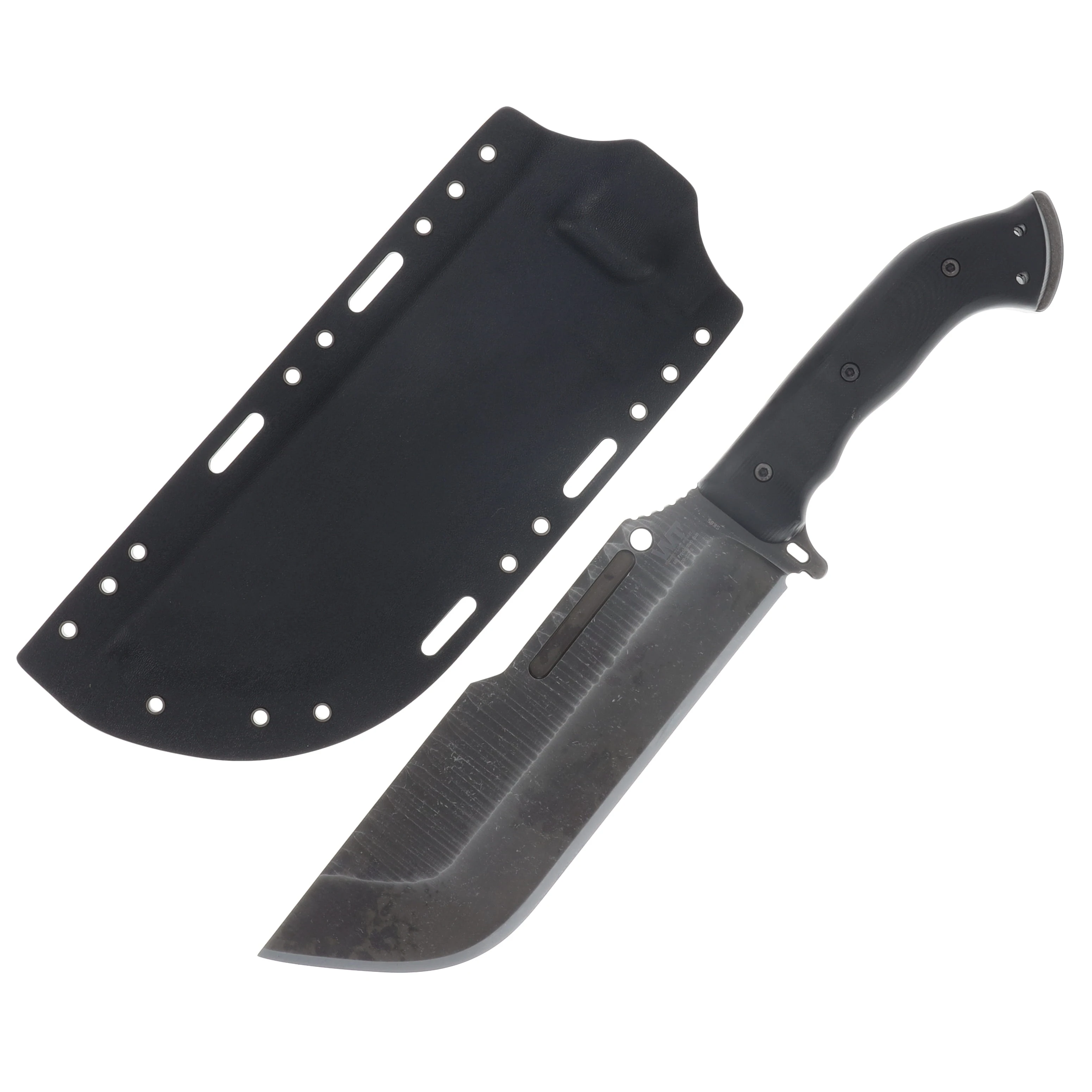 Work Tuff Gear Ares-NC SK85 APO Rugged Black Smooth Textured G-10 Grip Black Kydex Sheath SK85-APORBSTG10GB View 1