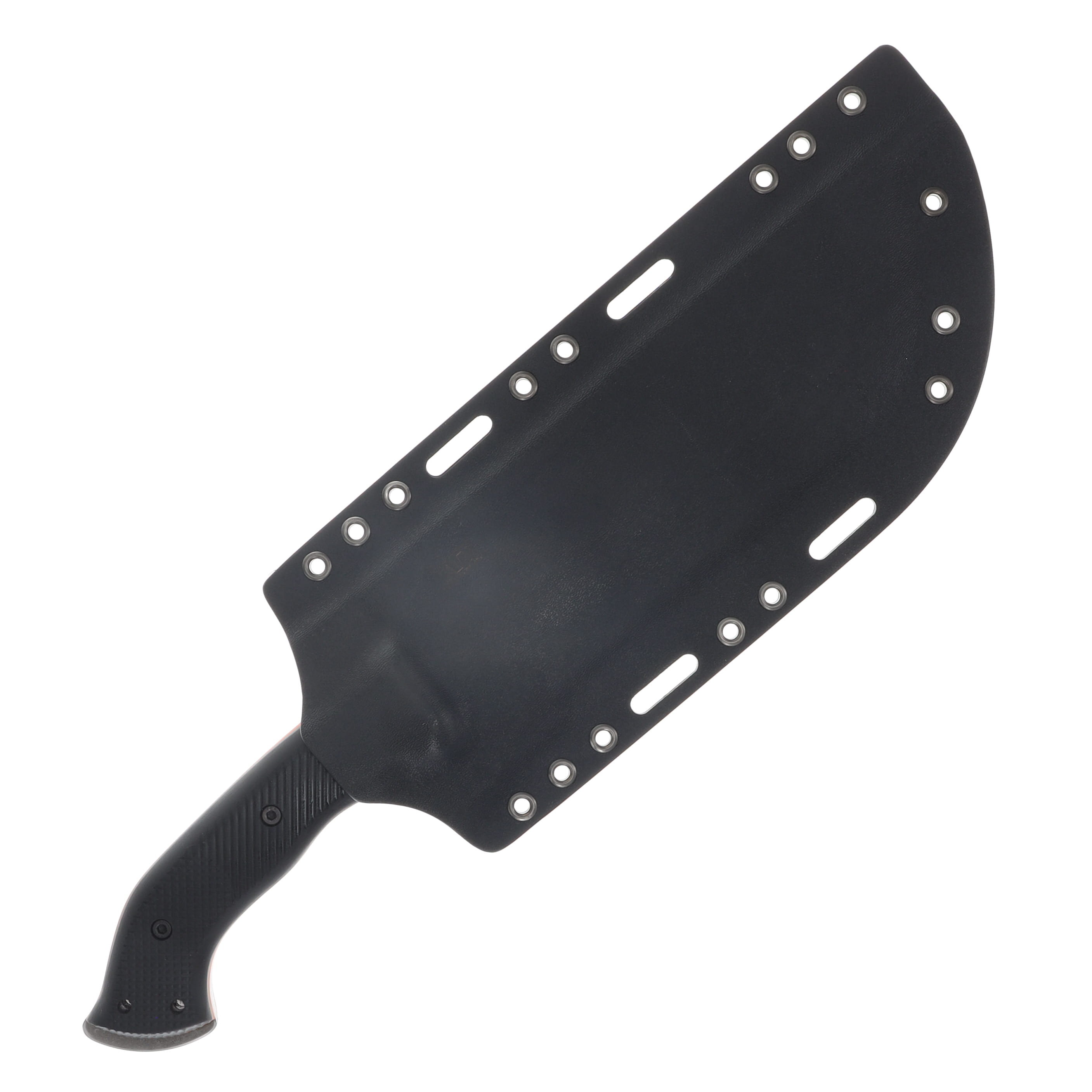Work Tuff Gear Ares-NC SK85 Dark Washed Black Textured G-10 Grip (Orange Liner) Black Kydex Sheath SK85-DWBTG10GOLB View 7