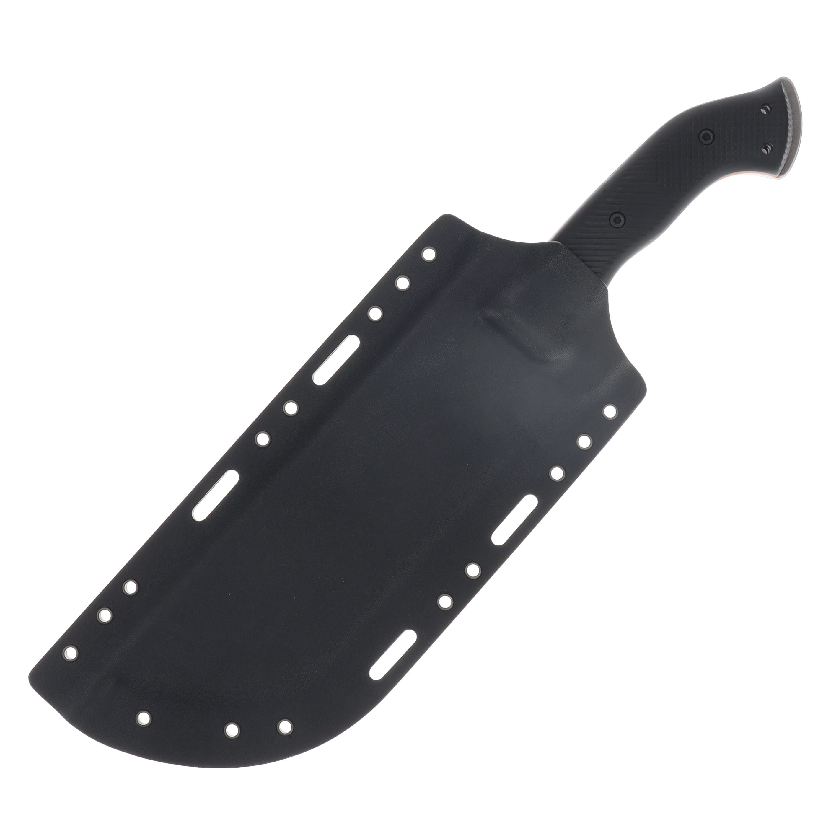 Work Tuff Gear Ares-NC SK85 Dark Washed Black Textured G-10 Grip (Orange Liner) Black Kydex Sheath SK85-DWBTG10GOLB View 6