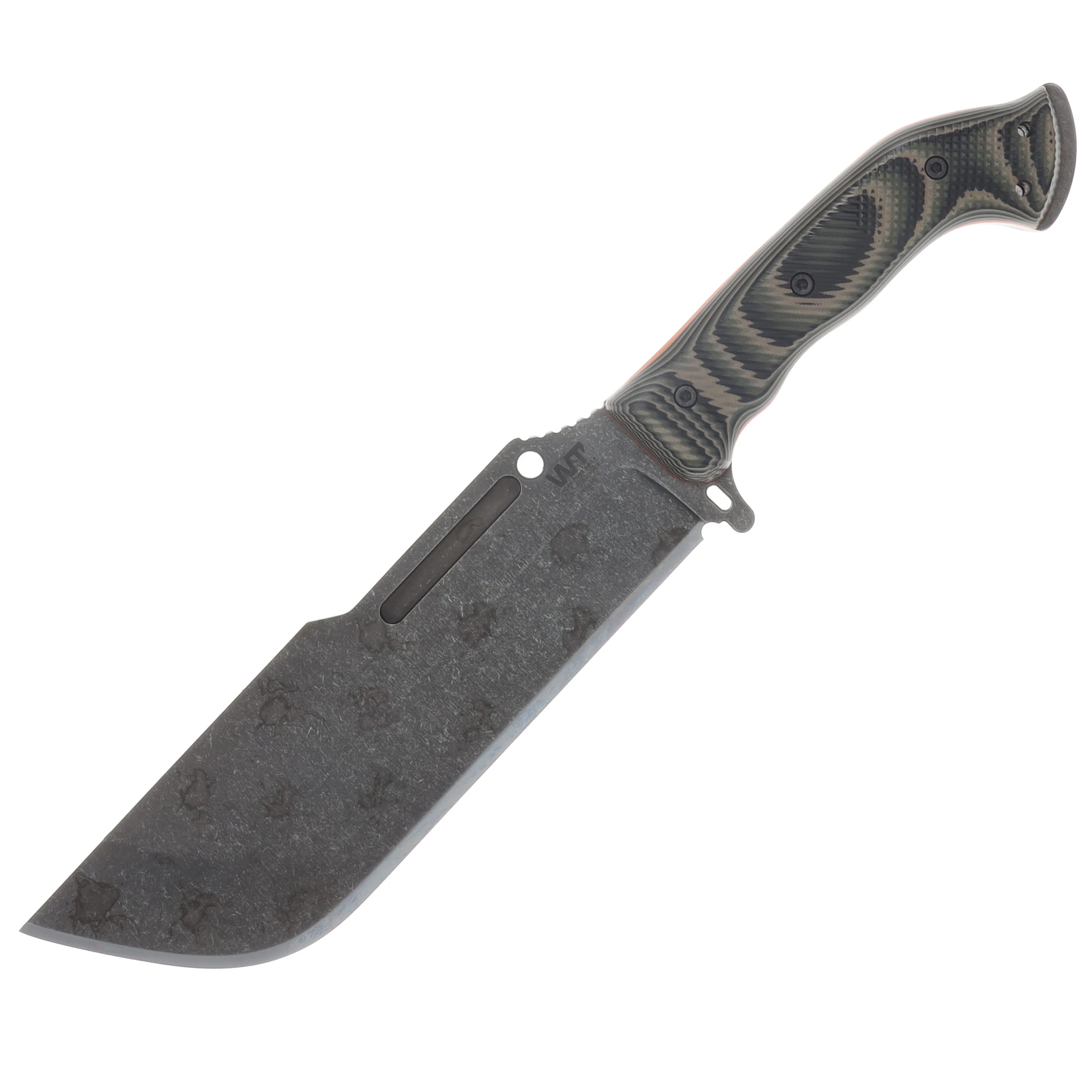 Work Tuff Gear Ares-NC SK85 Hand Rub APO Jungle Camo Textured Grip Black Kydex Sheath SK85-HRAPOJCTGB View 3