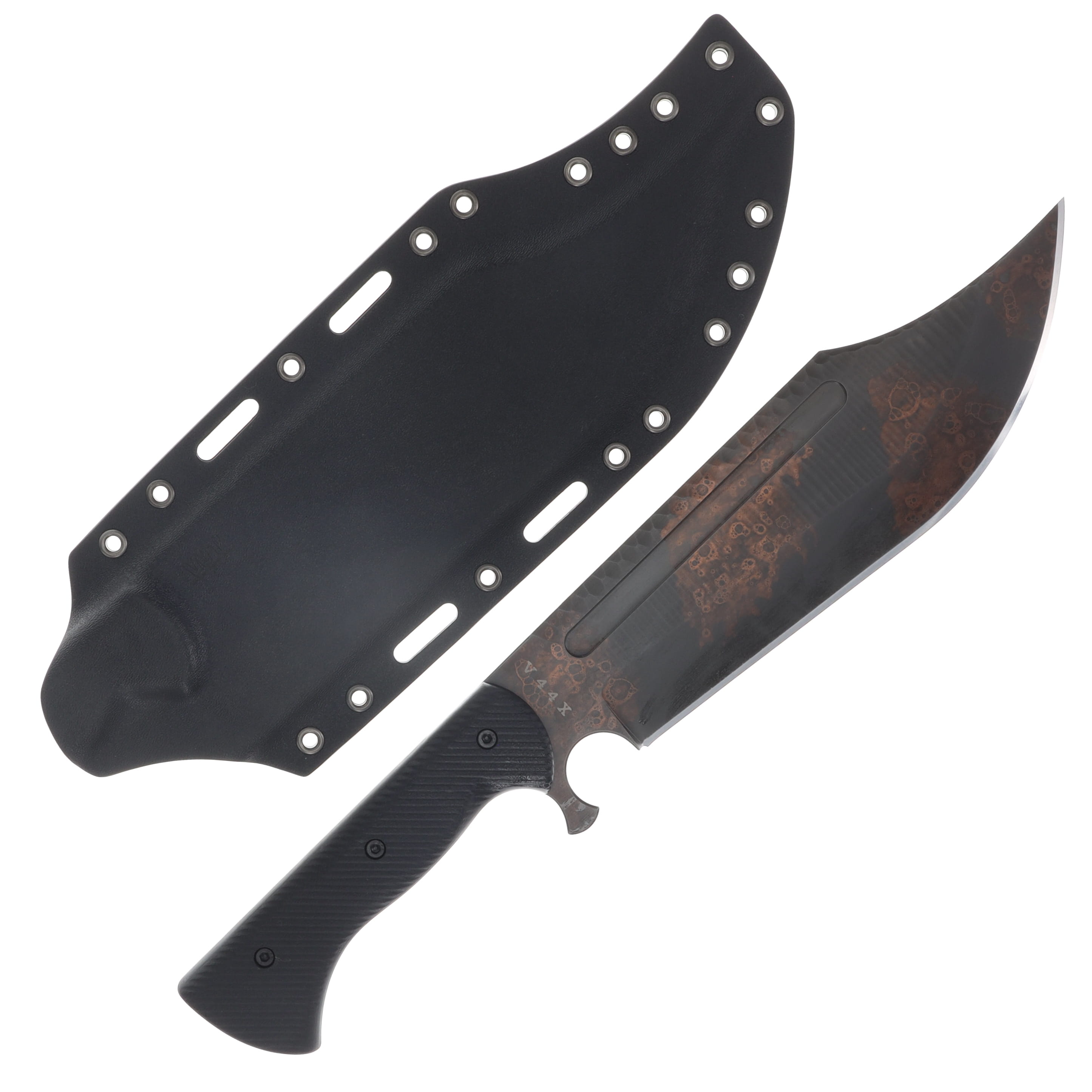 Work Tuff Gear V-44X Gen 3 SK85 Copper Washed Rugged Black Textured G-10 Grip Black Kydex Sheath SK85-CWRBTG10GB View 2