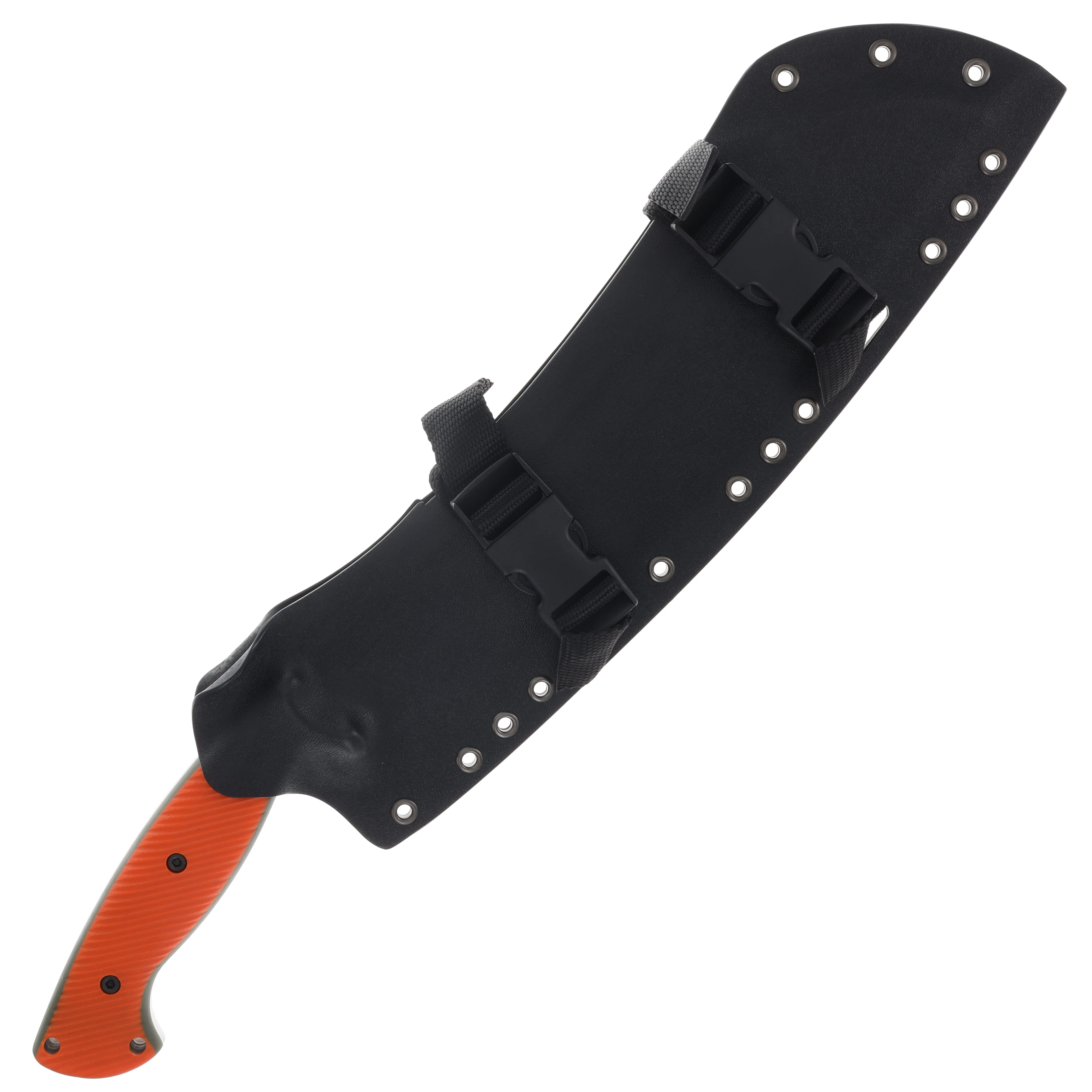 Work Tuff Gear Boreno K329 Copper Washed Hunter Orange Textured G-10 Grip (ODG With White Liner) Black Kydex Sheath K3292-CWHOTG10GB View 6