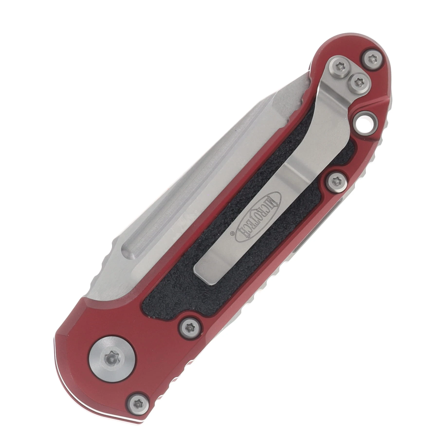 Microtech LUDT GEN III OTS Auto T/E Stonewash Full Serrate Merlot AUMT113612MR View 4
