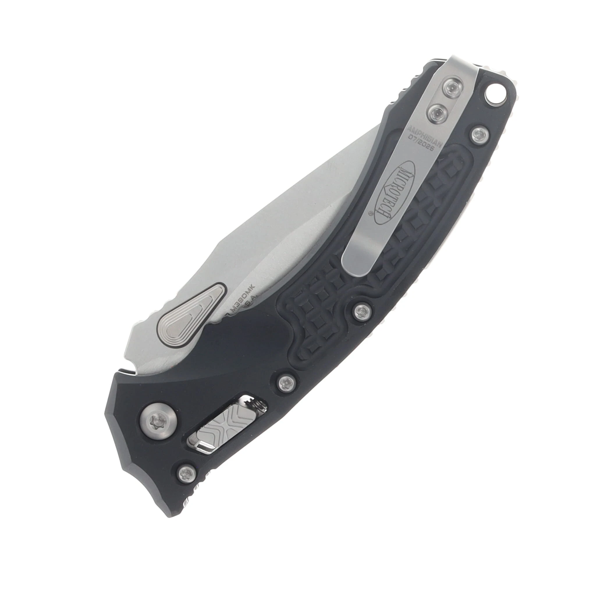 Microtech Amphibian Mini RAM-LOK Folding Knife Stonewash Frag Black MT137MRL10FR View 6
