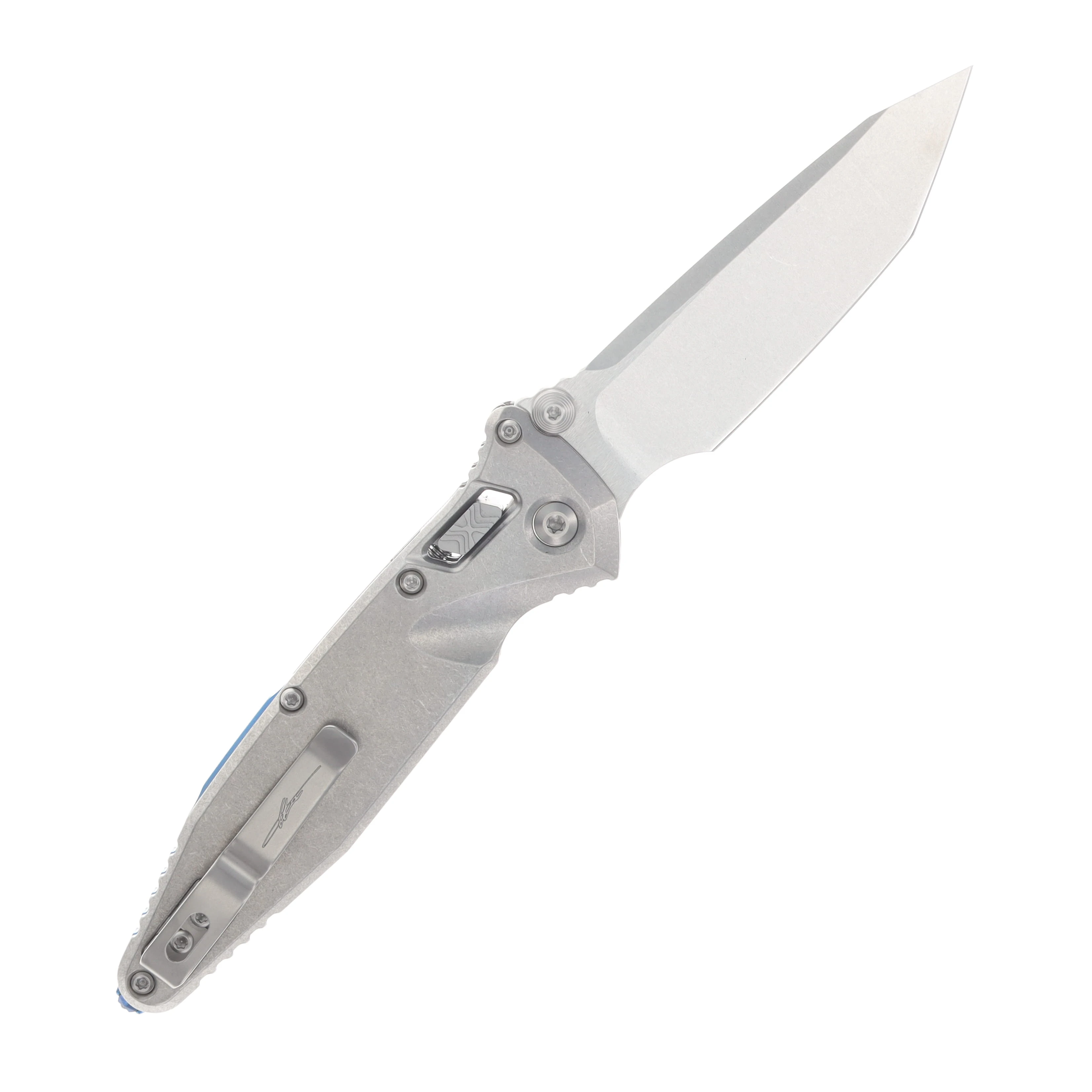 Microtech Socom RAM-LOK Tanto Marfione Slab Titanium Blue Knife MT161RLS10MS3 View 2