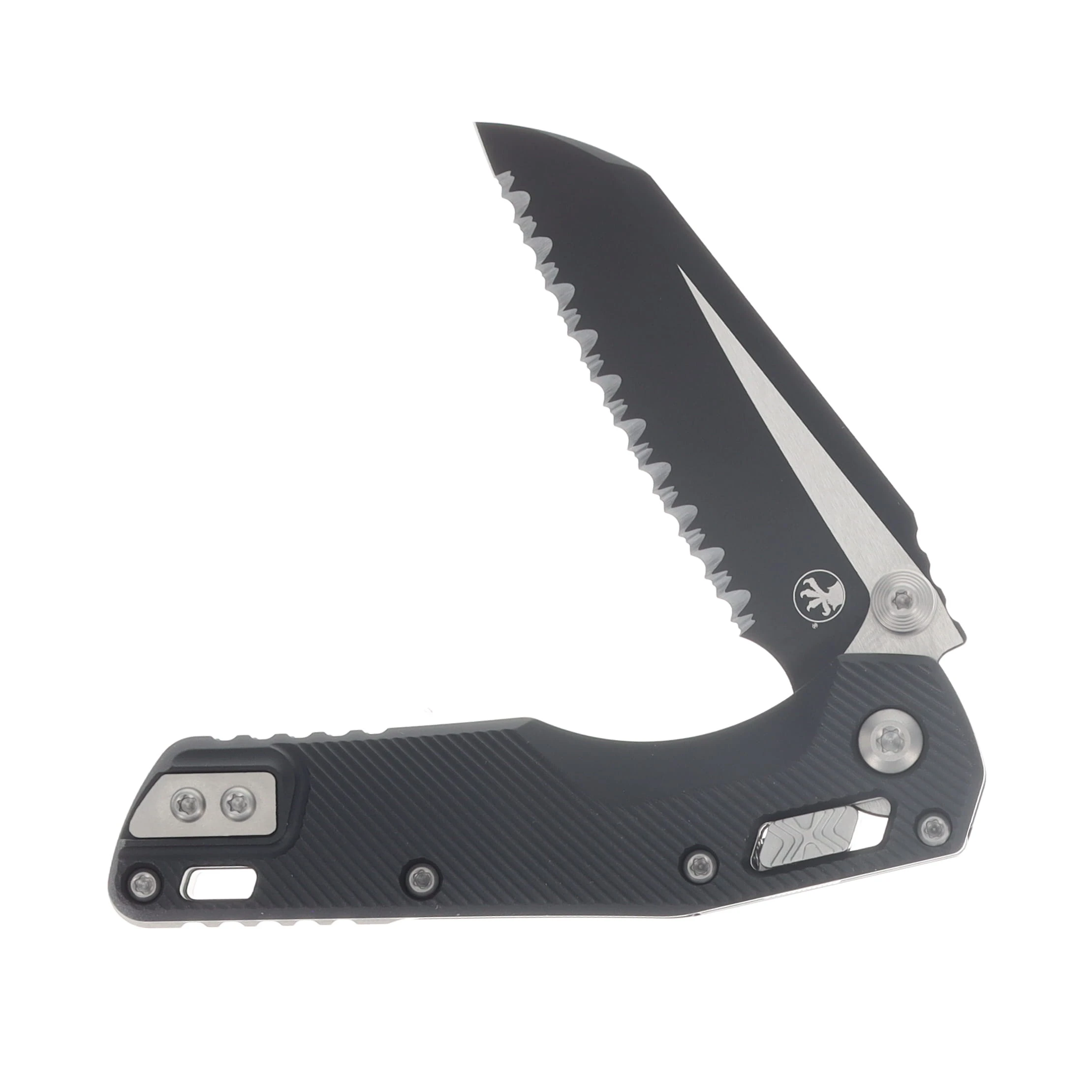 Microtech MSI Mini RAM-LOK Folding Knife Serrated Black Tactical MT210M3FL View 3