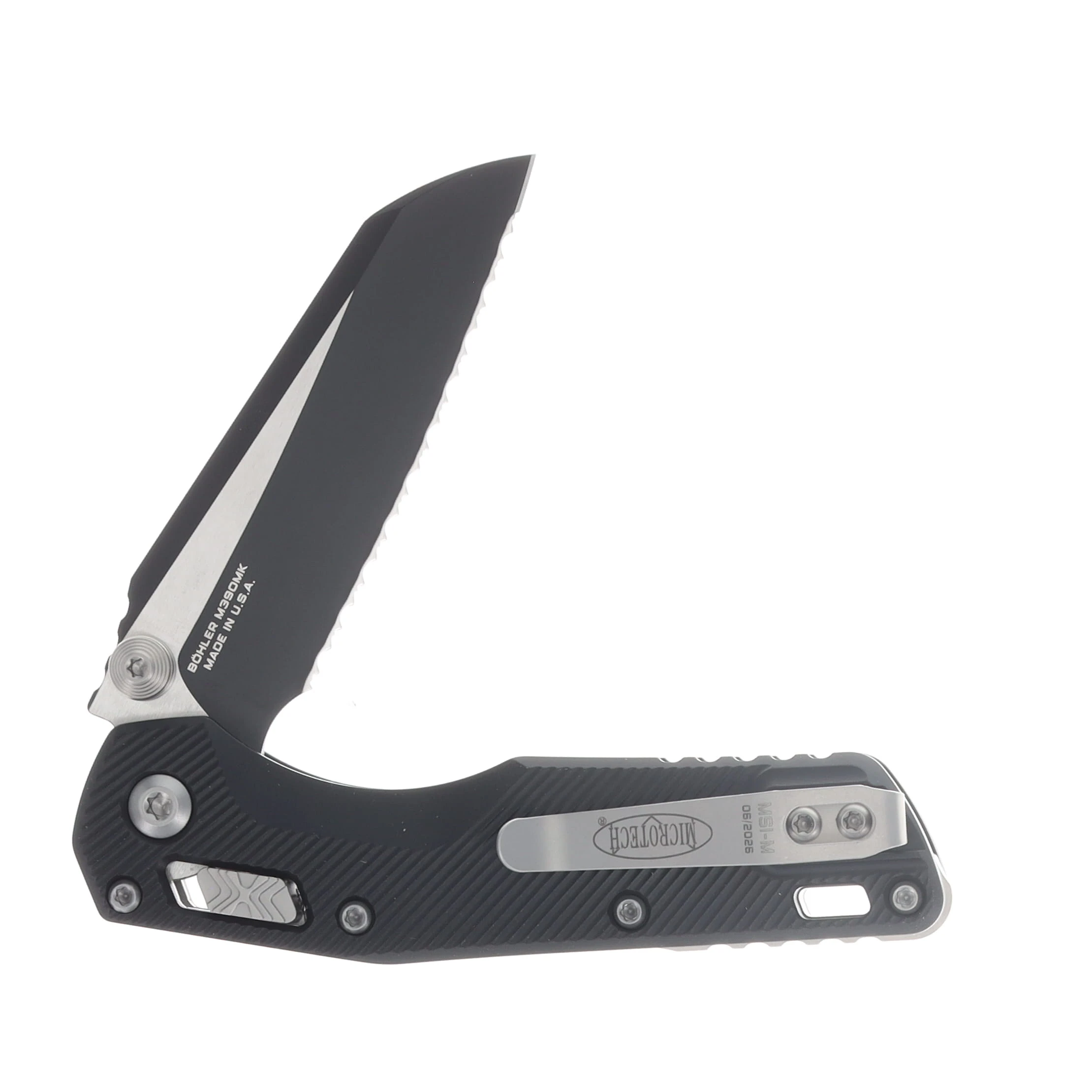 Microtech MSI Mini RAM-LOK Folding Knife Serrated Black Tactical MT210M3FL View 4