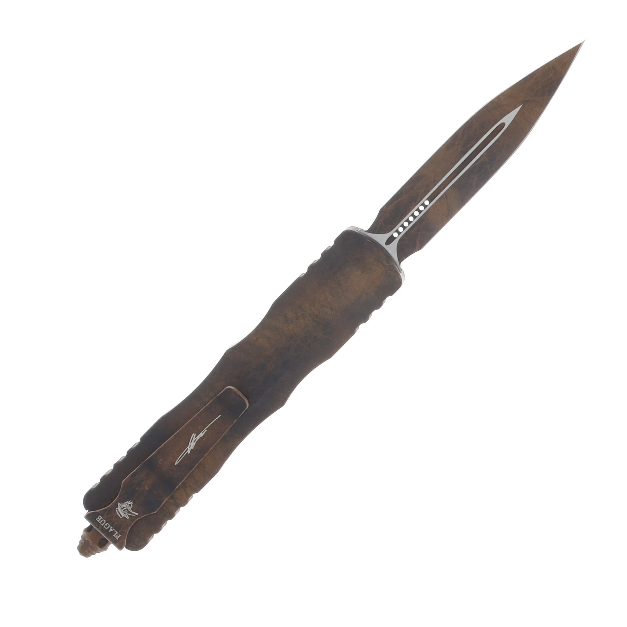 Microtech Dirac OTF Auto D/E Standard Plague Outbreak Signature Series AUMT2251PLOBS View 2