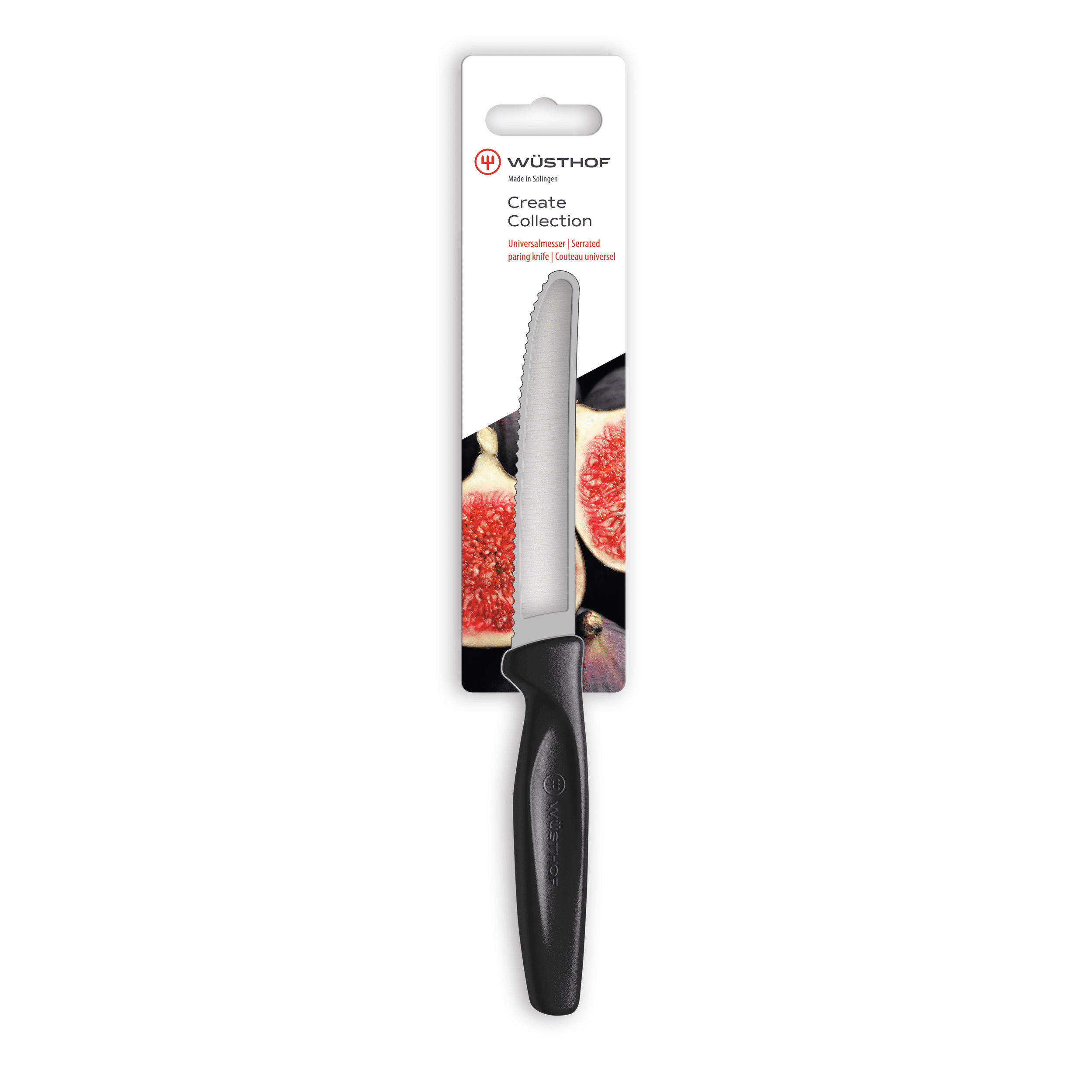 Wüsthof Create Collection Serrated Paring Knife - Black 1145300410 View 1