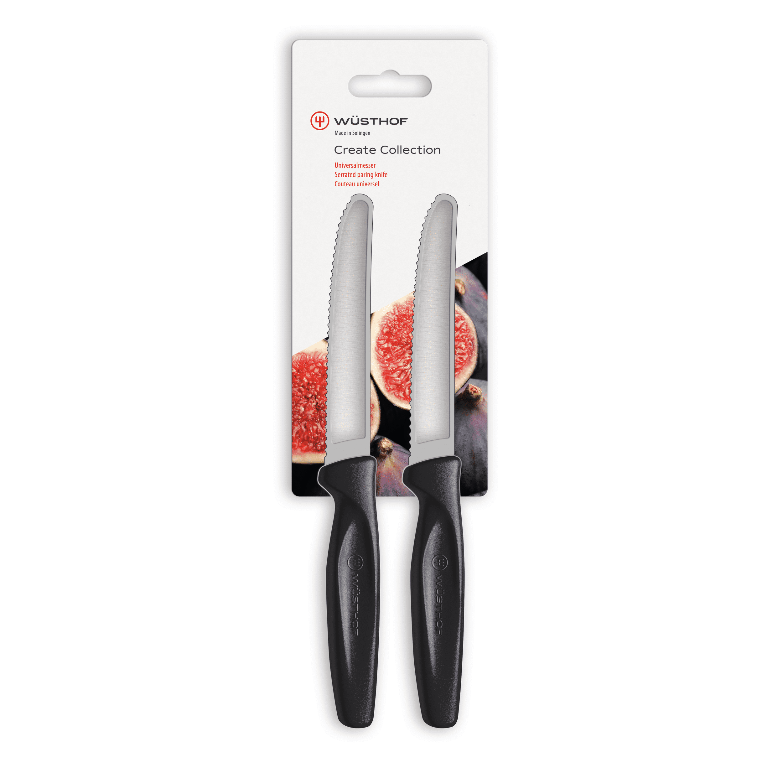 Wüsthof Create Collection 2-Pc Serrated Paring Knife Set - Black 1145360101 View 1