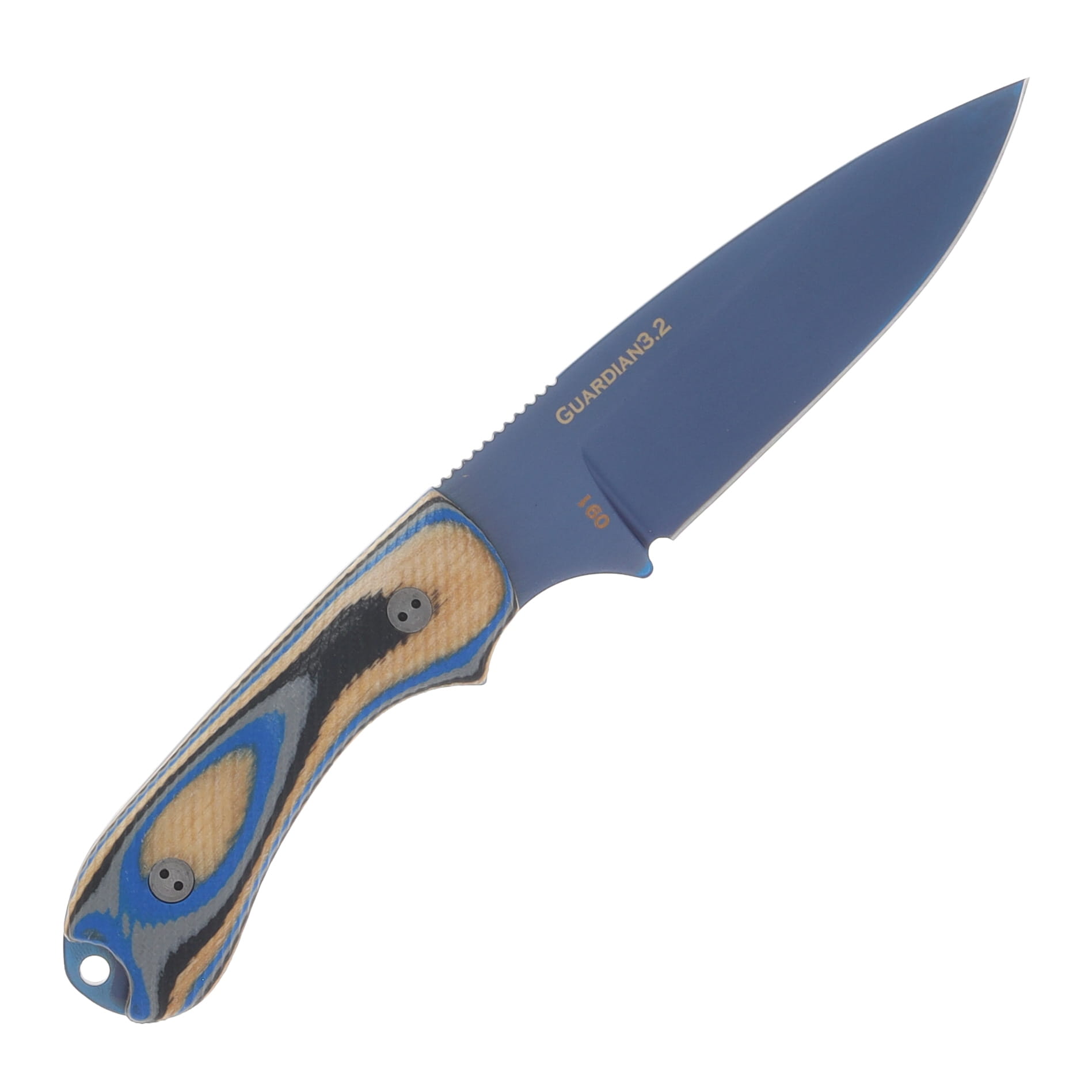 Bradford Guardian3.2 Fixed Blade MagnaCut Blue PVD 3D Microtextured Blue G-Wood BRAD3771 View 4
