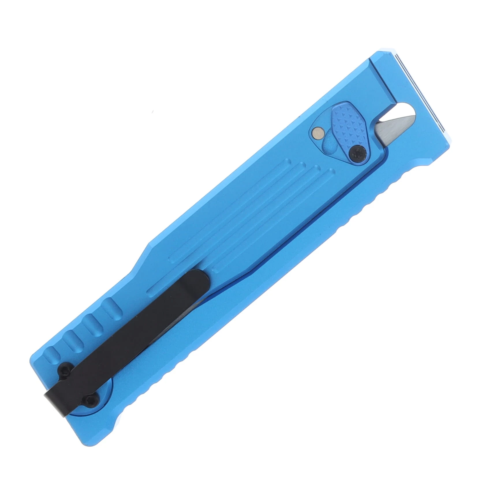 Reate EXO Performance 2 Bld. Gravity Knife SW/Satin Serrated Nitro V - Stripe Pattern Blue REEXOP-2 View 8