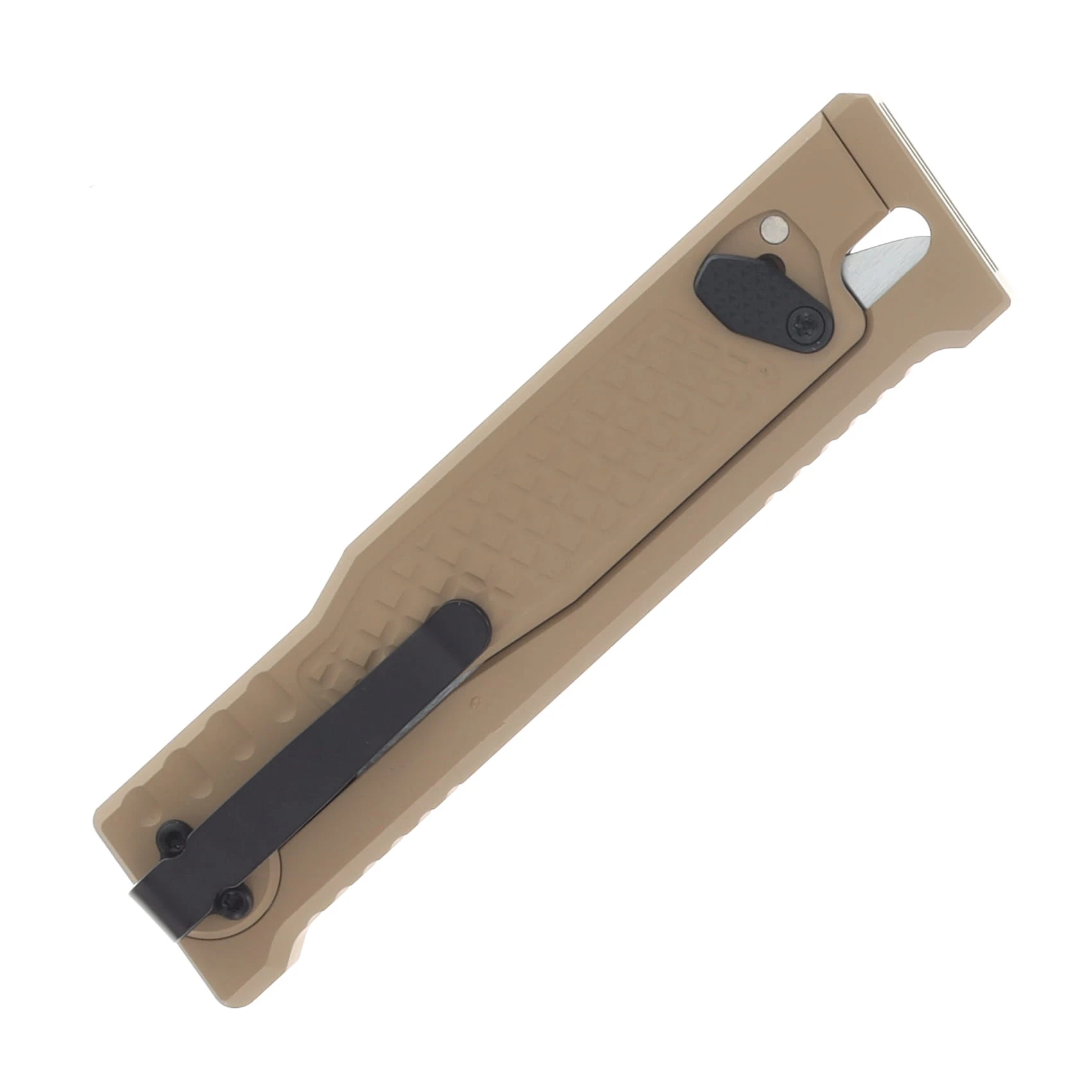 Reate EXO Performance 2 Bld. Gravity Knife SW/Satin Serrated Nitro V - Diamond Pattern Tan REEXOP-9 View 7