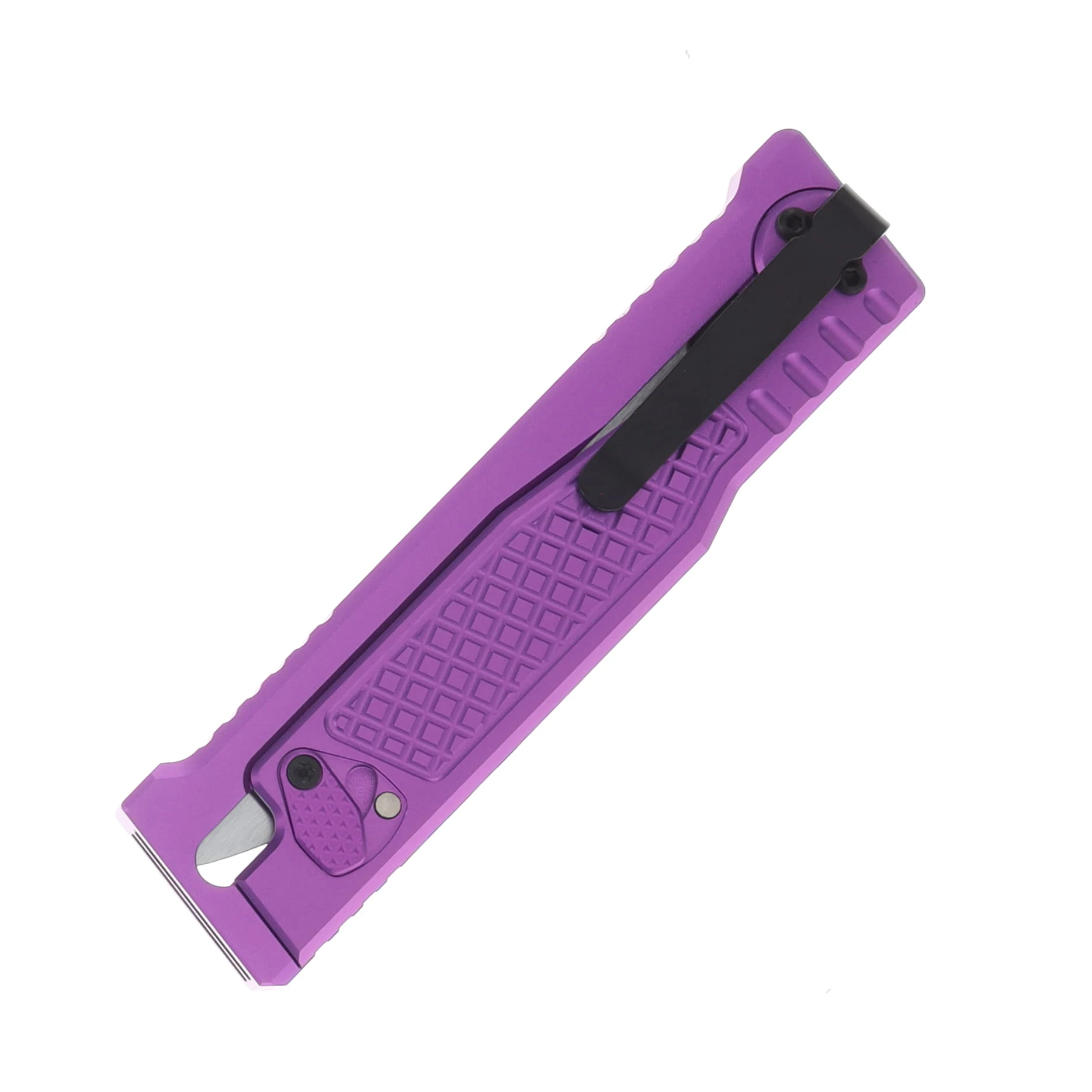 Reate EXO Performance 2 Bld. Gravity Knife SW/Satin Serrated Nitro V - Diamond Pattern Purple REEXOP-10 View 8