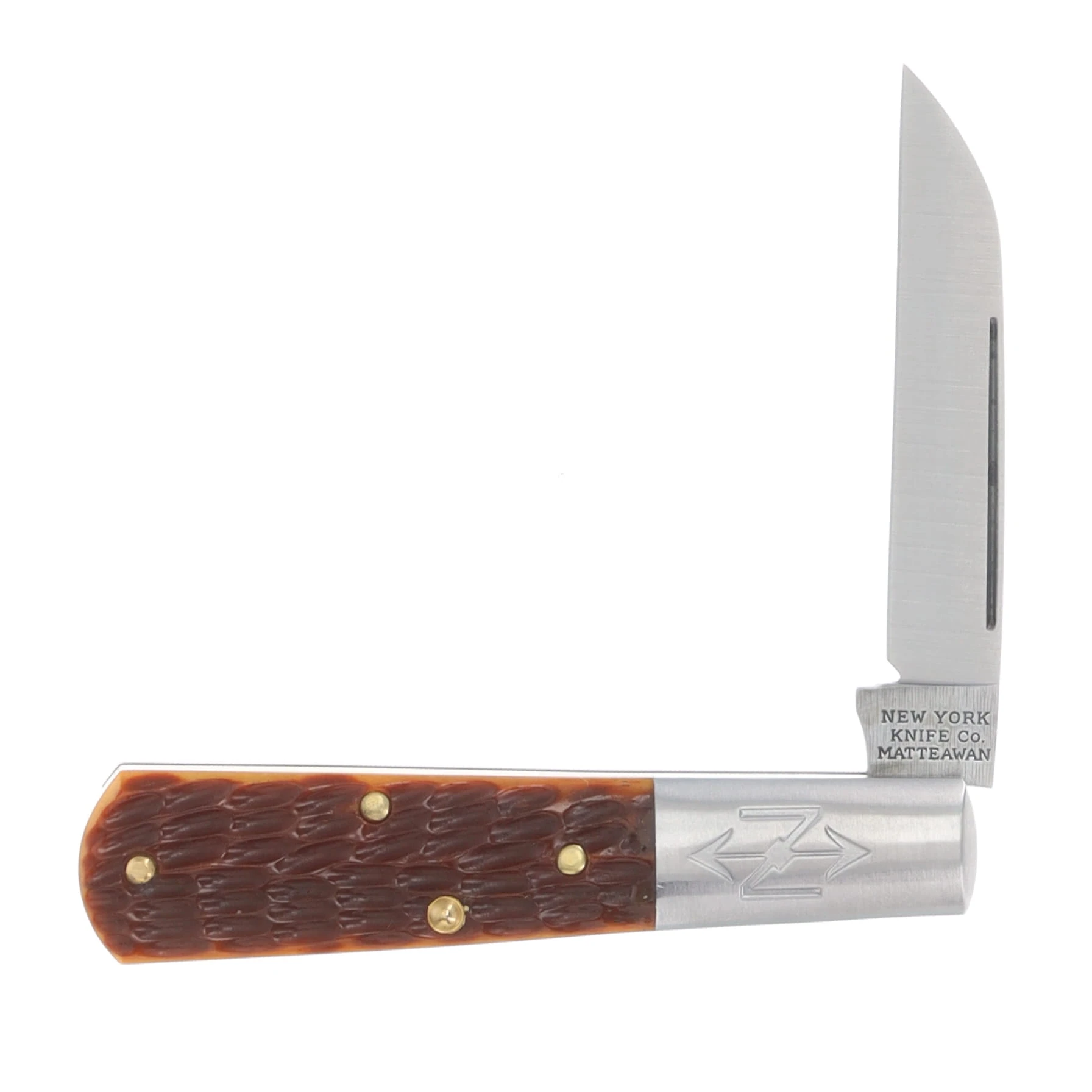 New York Knife Co. Mattewan Wharncliffe Honey Jigged Bone Folding Knife NYKM1506W-HJB View 3