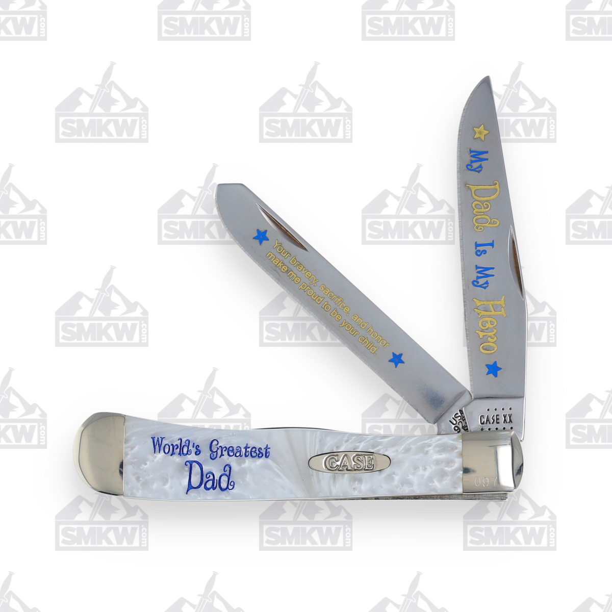 Case Trapper Folding Knife My Dad Is My Hero Heavenly Pearl Corelon CAHPMDIMH View 4