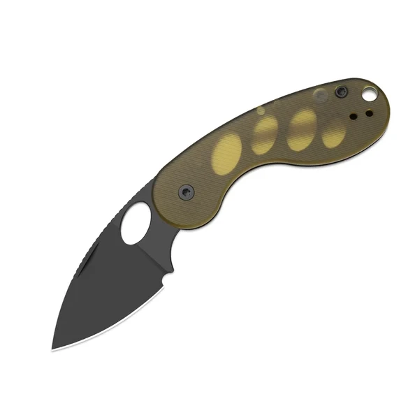 Kizer Microbe TSJ AirTi Slip Joint Folding Knife Black PVD 14C28N/Yellow Ultem V2742TSJA1 View 1