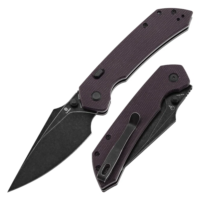 Tenable Knives Fenrir Folder Purple Micarta Handle Blackwash Nitro V Blade B1034H1 View 1