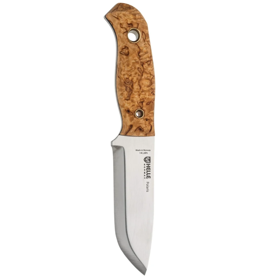 Helle Polaris Fixed Blade 14C28N/Curly Birch HF195041 View 1