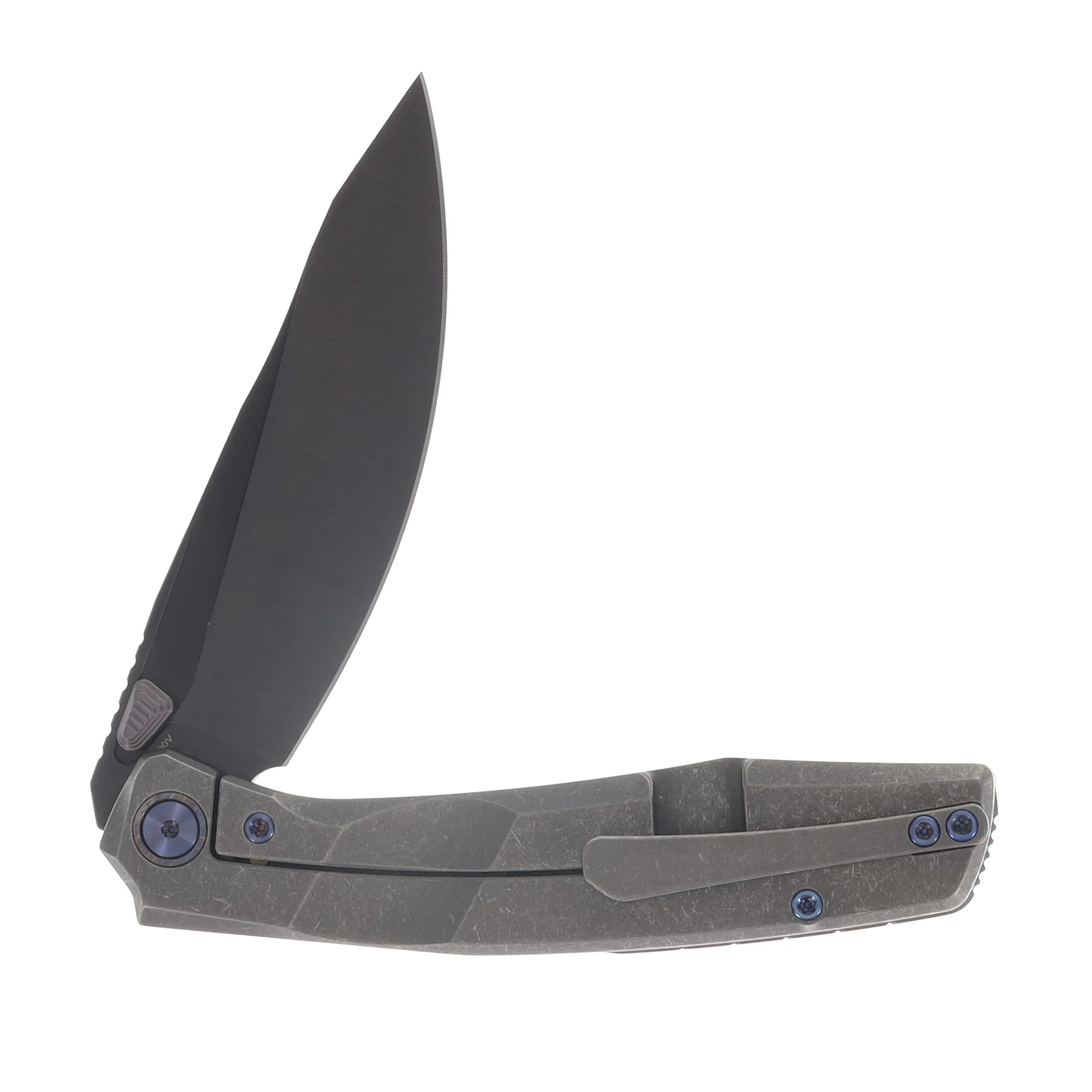 Ferramonster Astrome Folder S90V Belt Satin-DLC Blade Black Blast SW Titanium Handle FM23009-B View 4