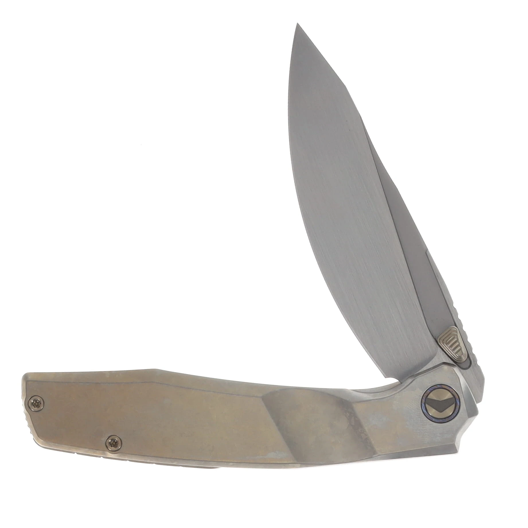 Ferramonster Astrome Folder S90V Hand Rubbed Satin Blade Light Brown TI Handle FM23009-D View 3