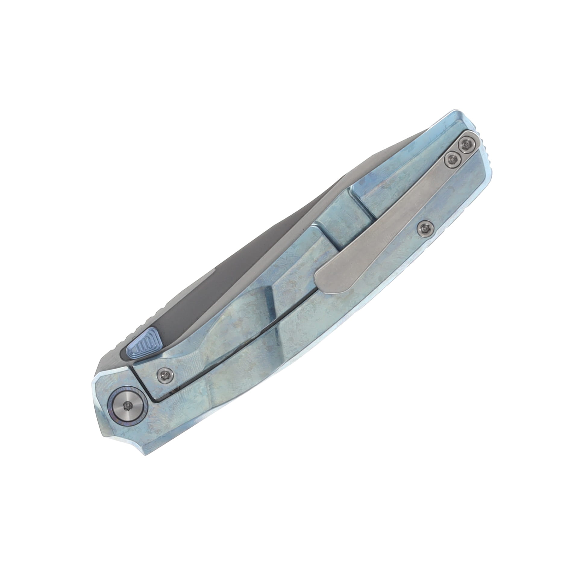 Ferramonster Astrome Folder S90V Hand Rubbed Satin Blade Blue Titanium Handle FM23009-E View 6