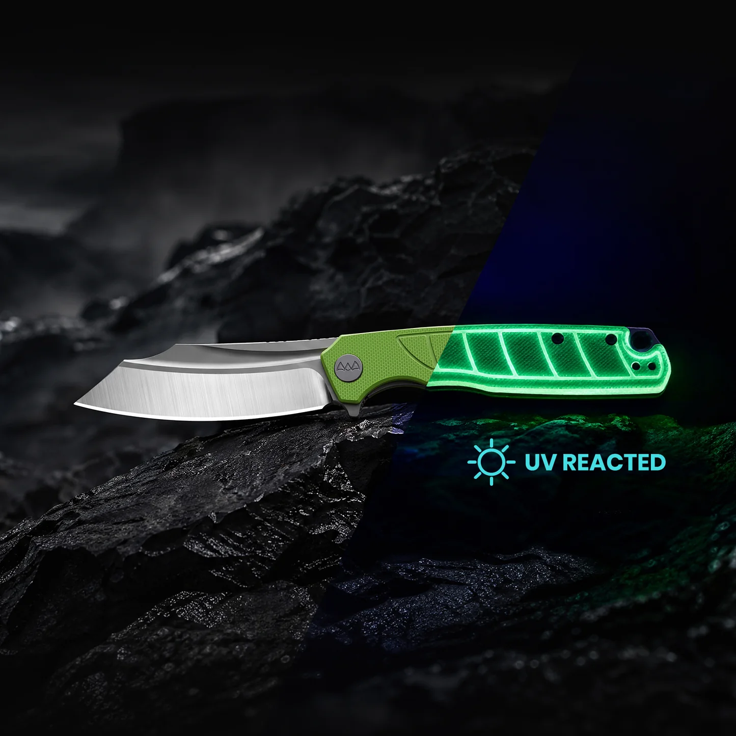 Wixco Splark Folder 14C28N Grey Satin Blade Green Luminous G10 Handle WX20-D View 2