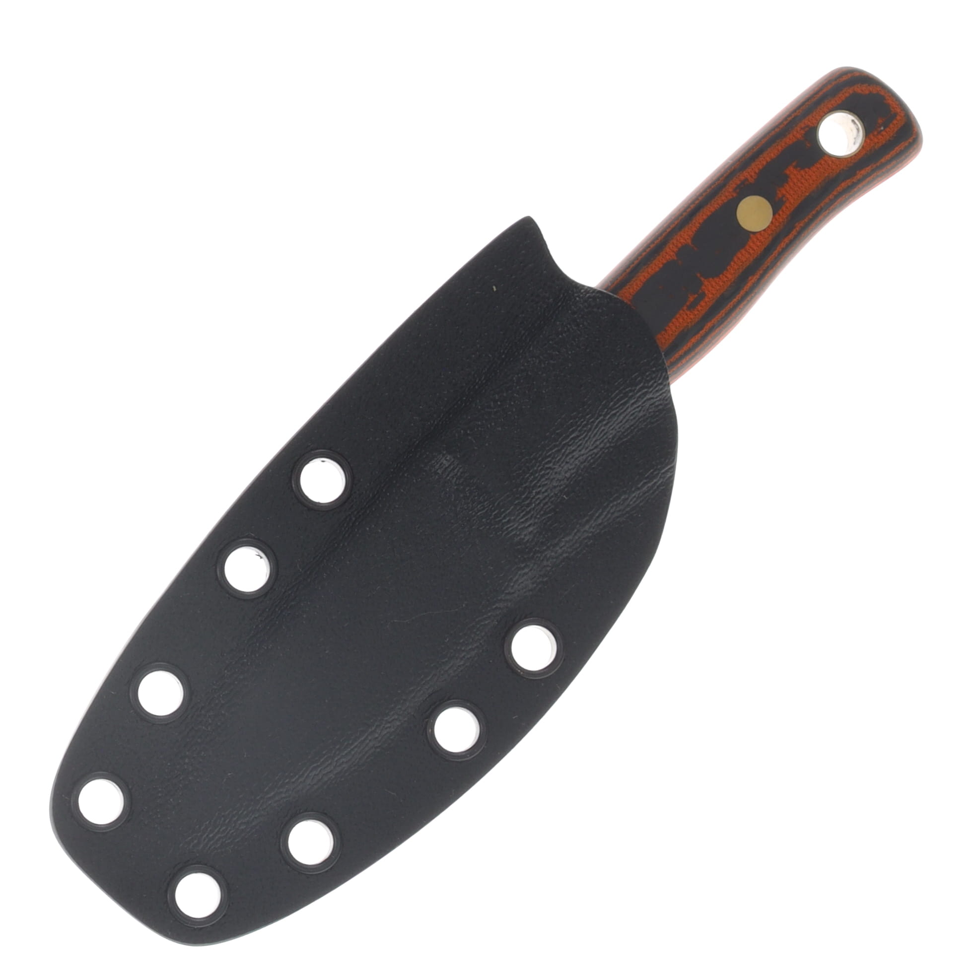 Samuel Riner Custom Knives Clinton Clipper Fixed Blade Classic Finish 80CrV2 W/Filework Orange Carbon Fiber SRKCCOCF View 6