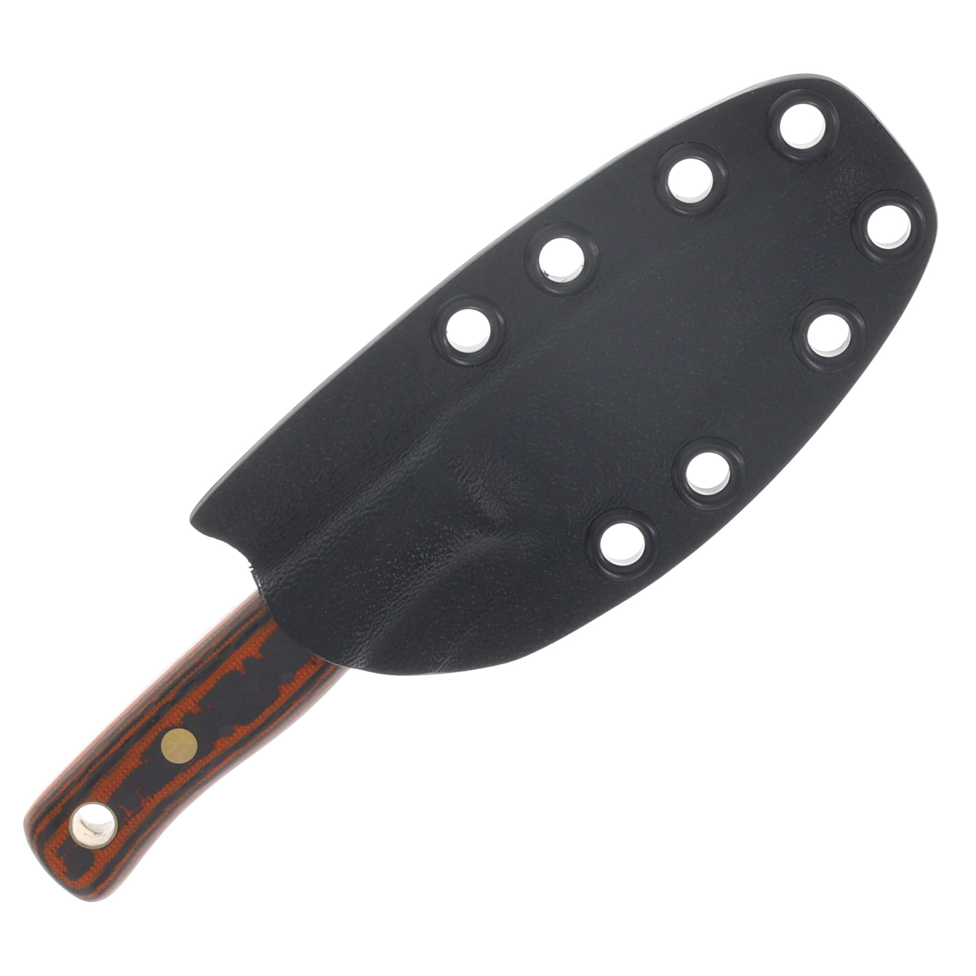 Samuel Riner Custom Knives Clinton Clipper Fixed Blade Classic Finish 80CrV2 W/Filework Orange Carbon Fiber SRKCCOCF View 7