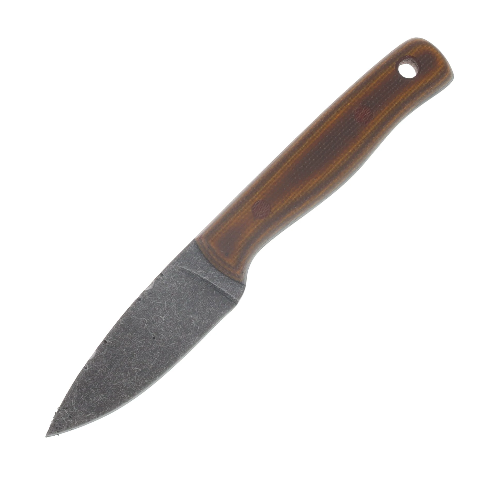 Samuel Riner Custom Knives Clinton Clipper Fixed Blade Acid Washed 80CrV2 W/Filework Maple Micarta SRKCCMM View 3