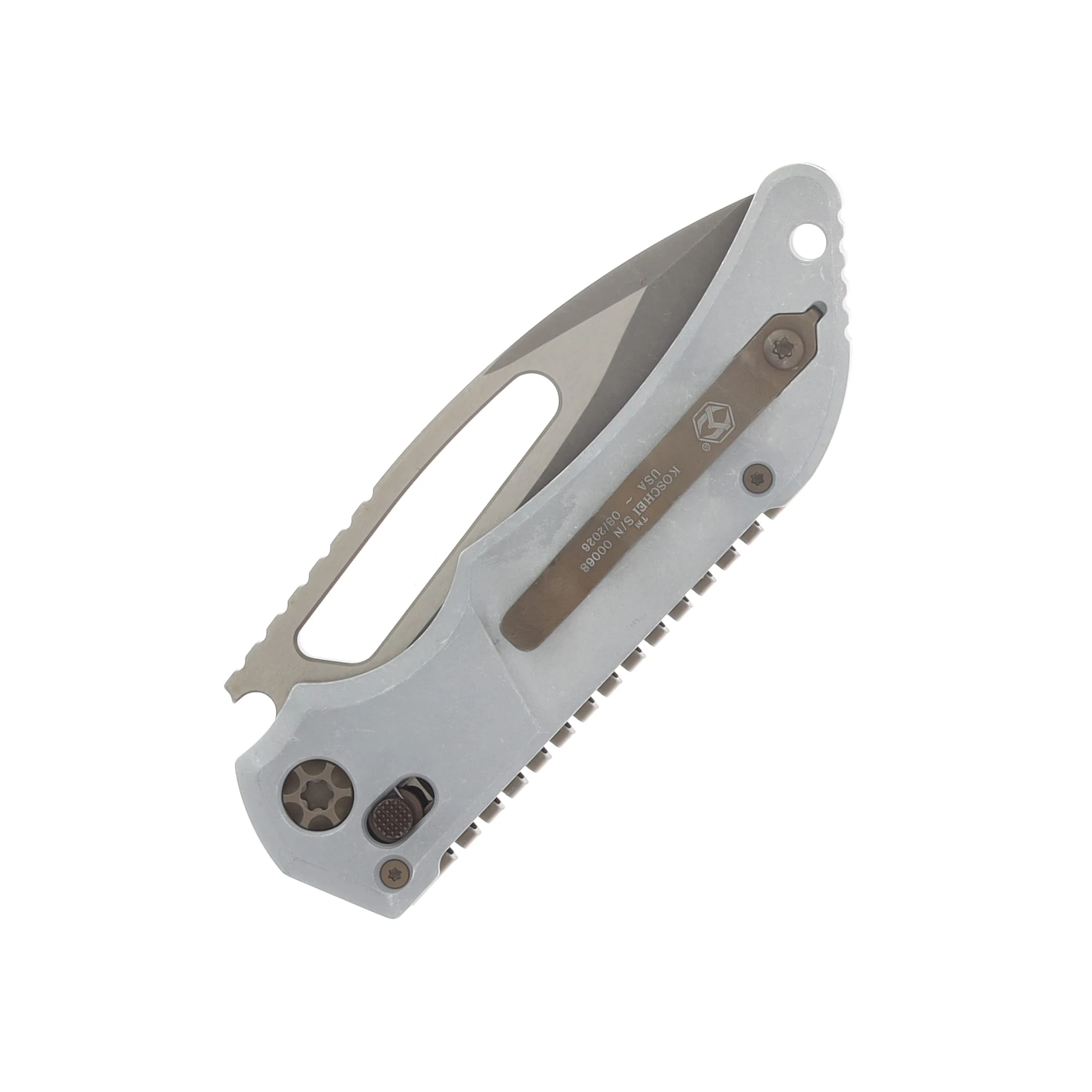 Heretic Koschei Crossbar Lock Folding Knife Bronze with Blizzardworn Chassis/Bronze Hardware H061-7A-BLZ View 5