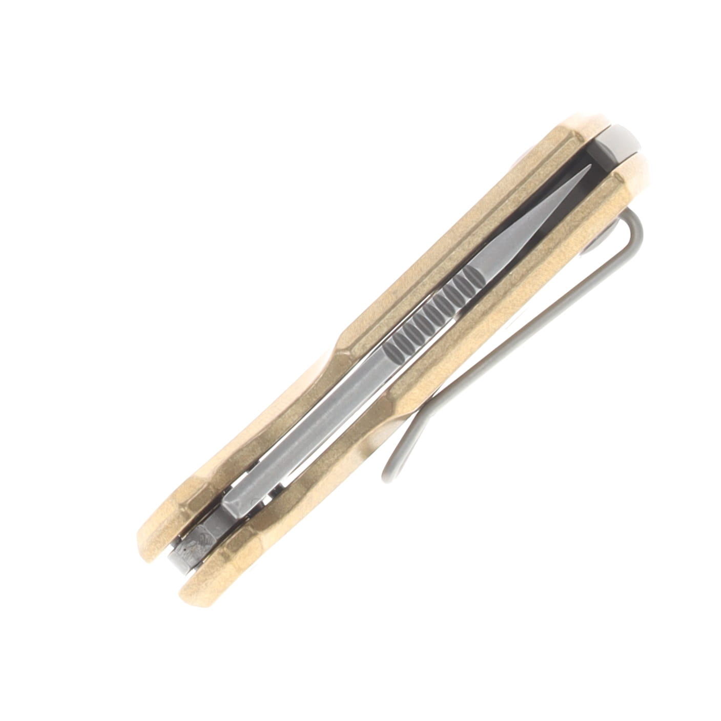 GiantMouse Tipsy Button Lock Folding Knife Stonewash Elmax/Brass TIPSY-BRASS View 8