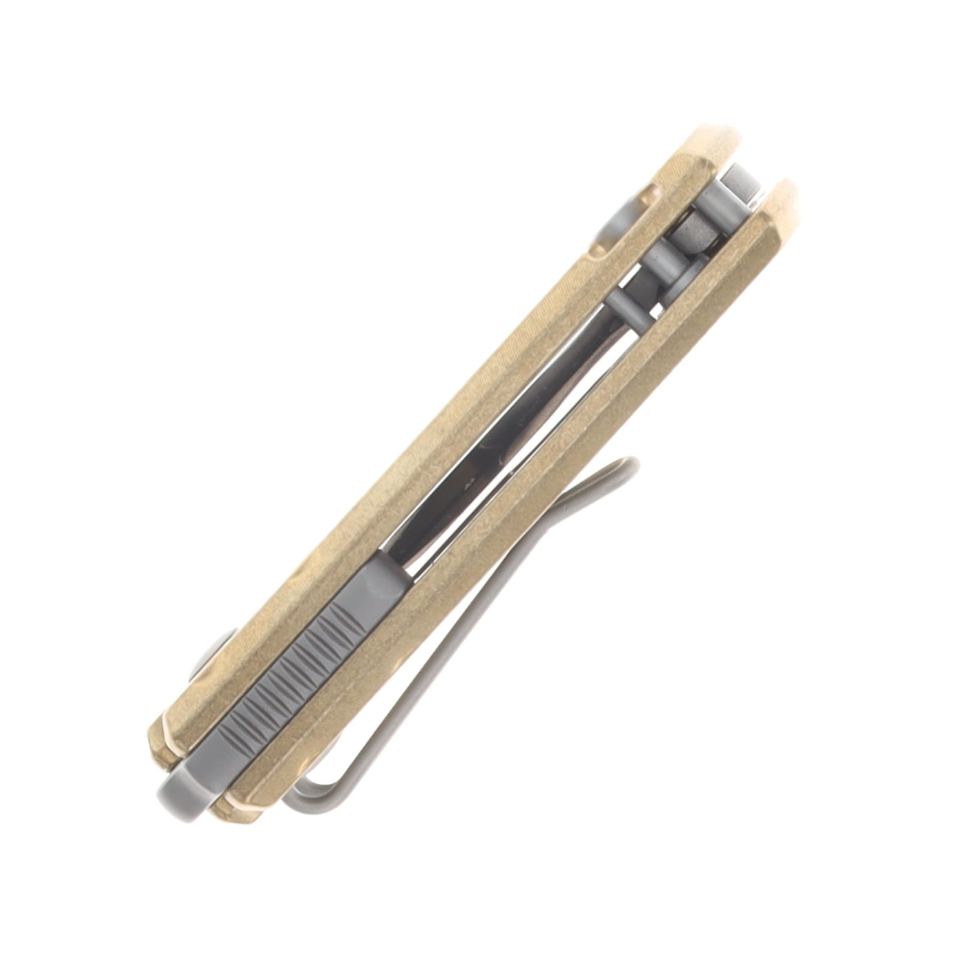 GiantMouse Tipsy Button Lock Folding Knife Stonewash Elmax/Brass TIPSY-BRASS View 9