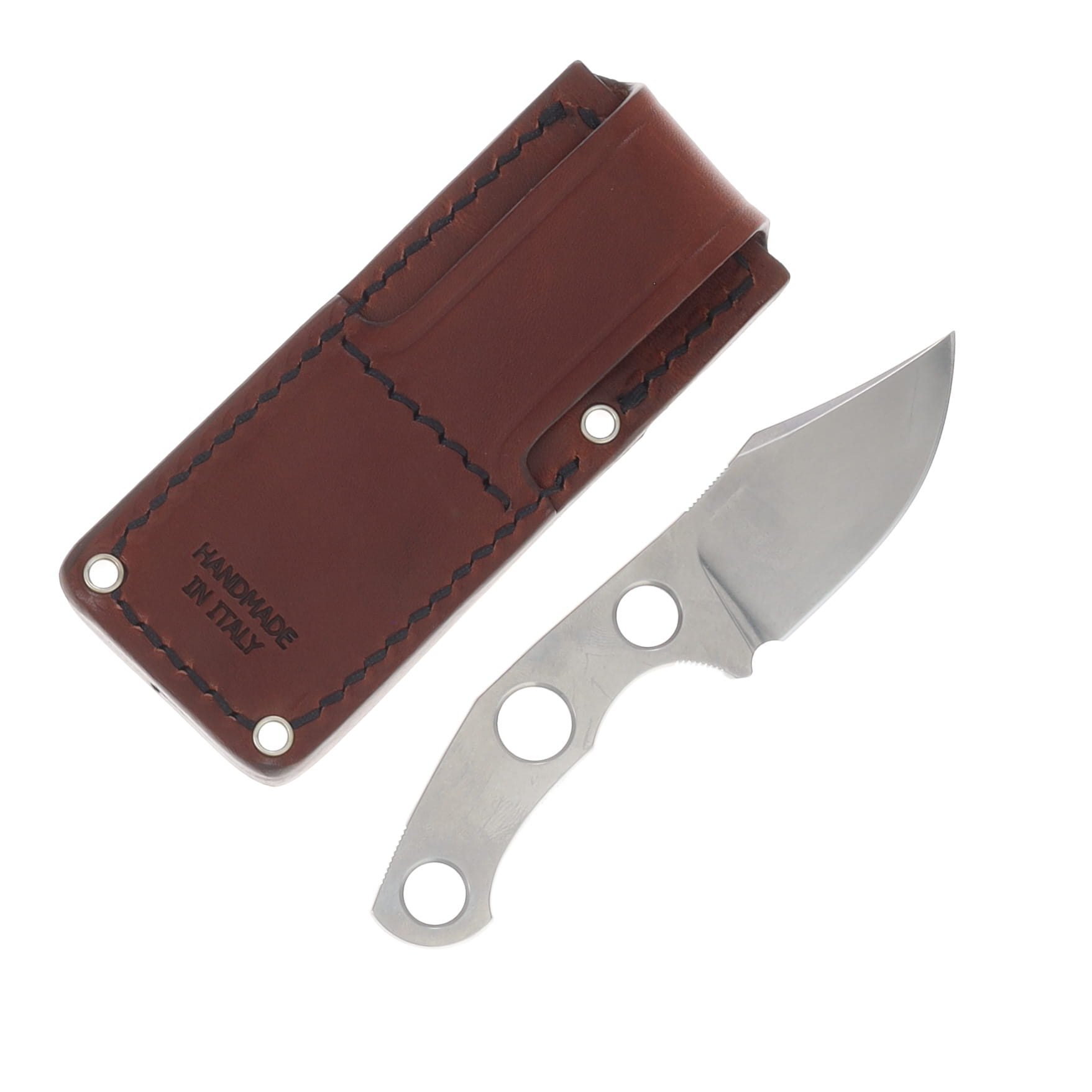 Giantmouse GMF1 Fixed Blade Knife 4mm Hybrid Cryo with Brown Leather Sheath GMF1-TX-SW View 2