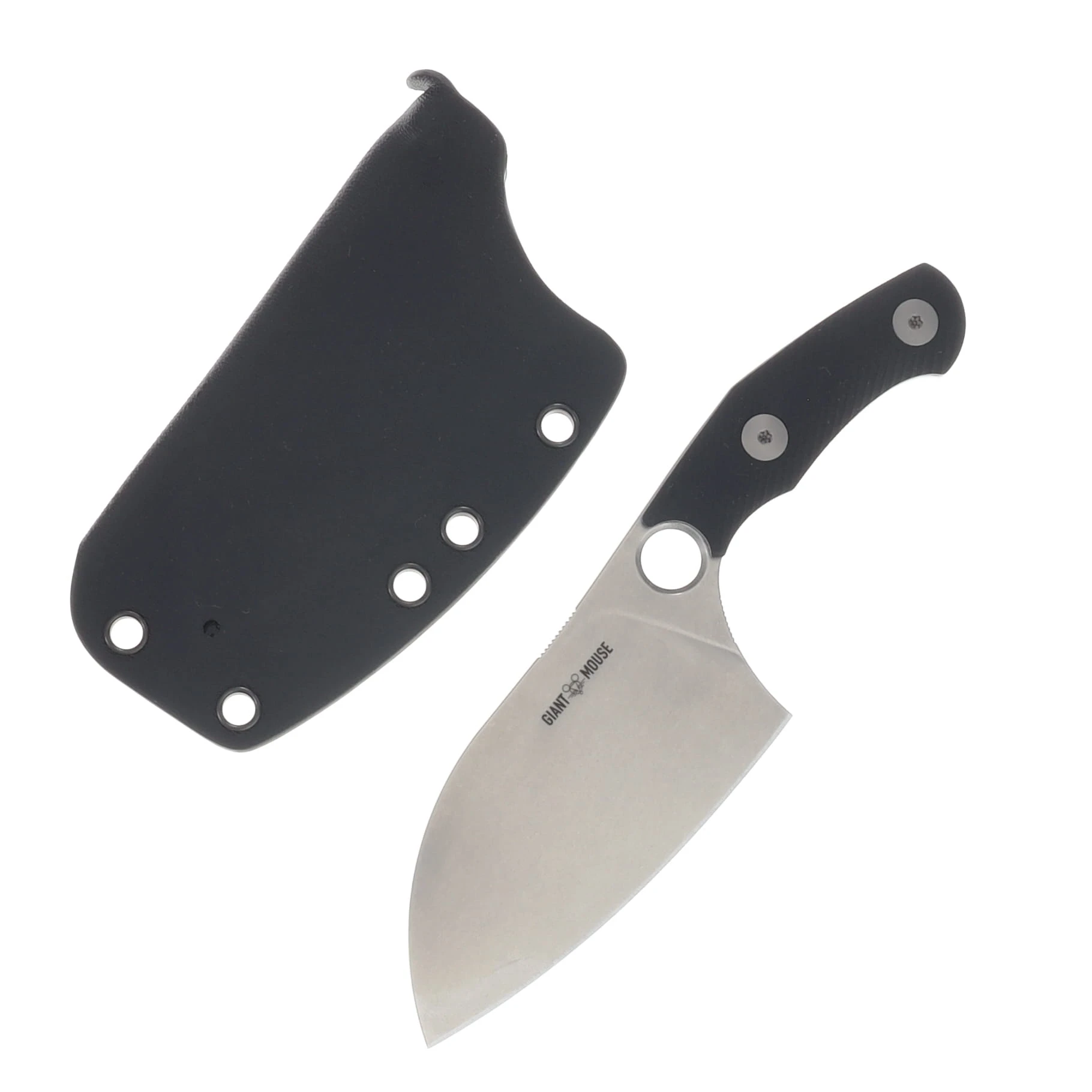 Giantmouse GMF1 Fixed Blade Chef's Knife 3mm Nitro B with Black Kydex Sheath GMF1-CHEF View 2