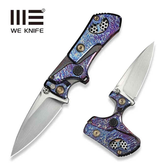 We Knife NexoMorph Folding Knife and Push Dagger Black Hand Rubbed Satin M390/Flamed Titanium WE24037B-3 View 1