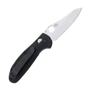 Benchmade Mini Griptilian Folding Knife Black 2.9in Satin Sheepsfoot View 3