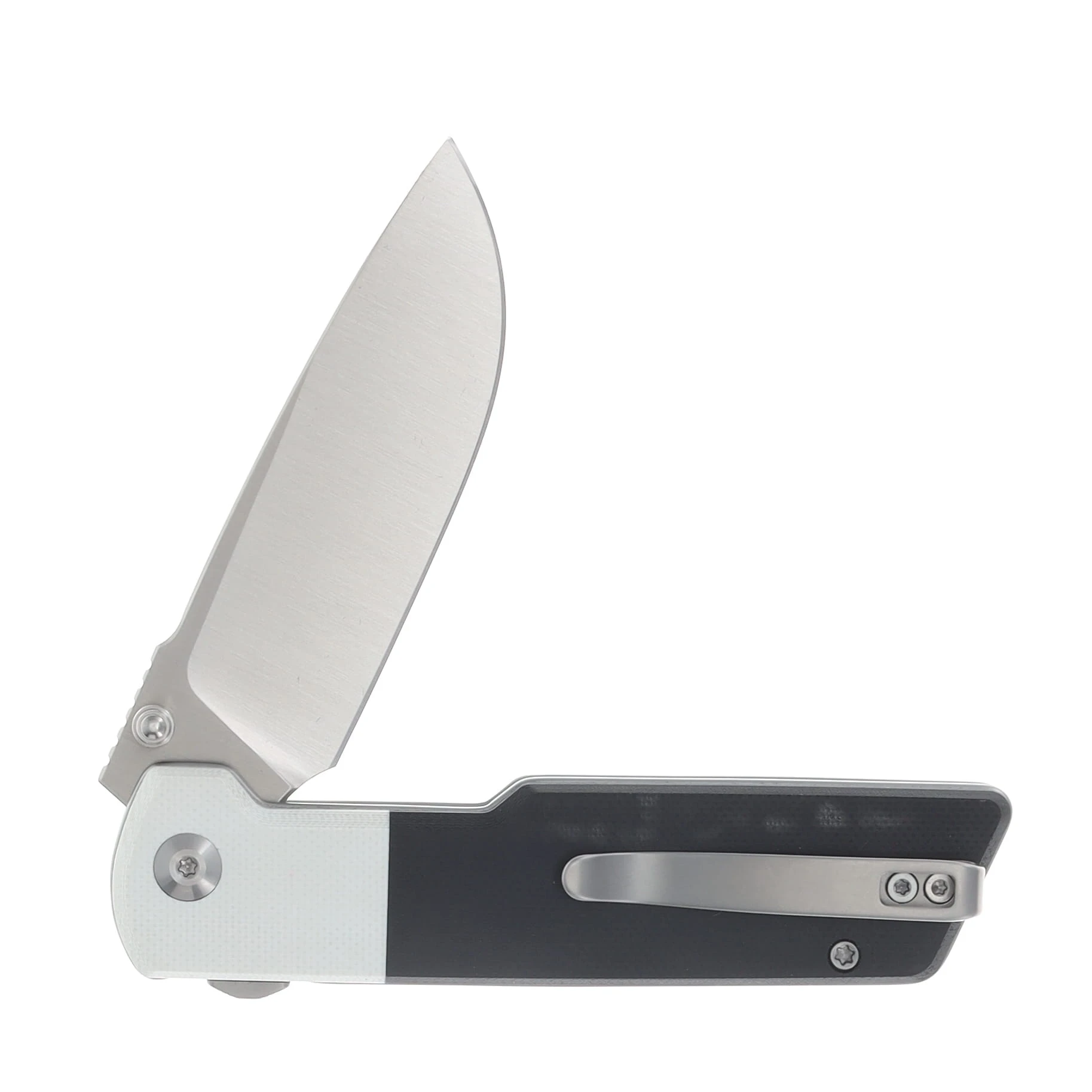 CIVIVI Zygon Top Crossbar Lock Folding Knife Satin Nitro V/Black and White G-10 C25035C-1 View 4