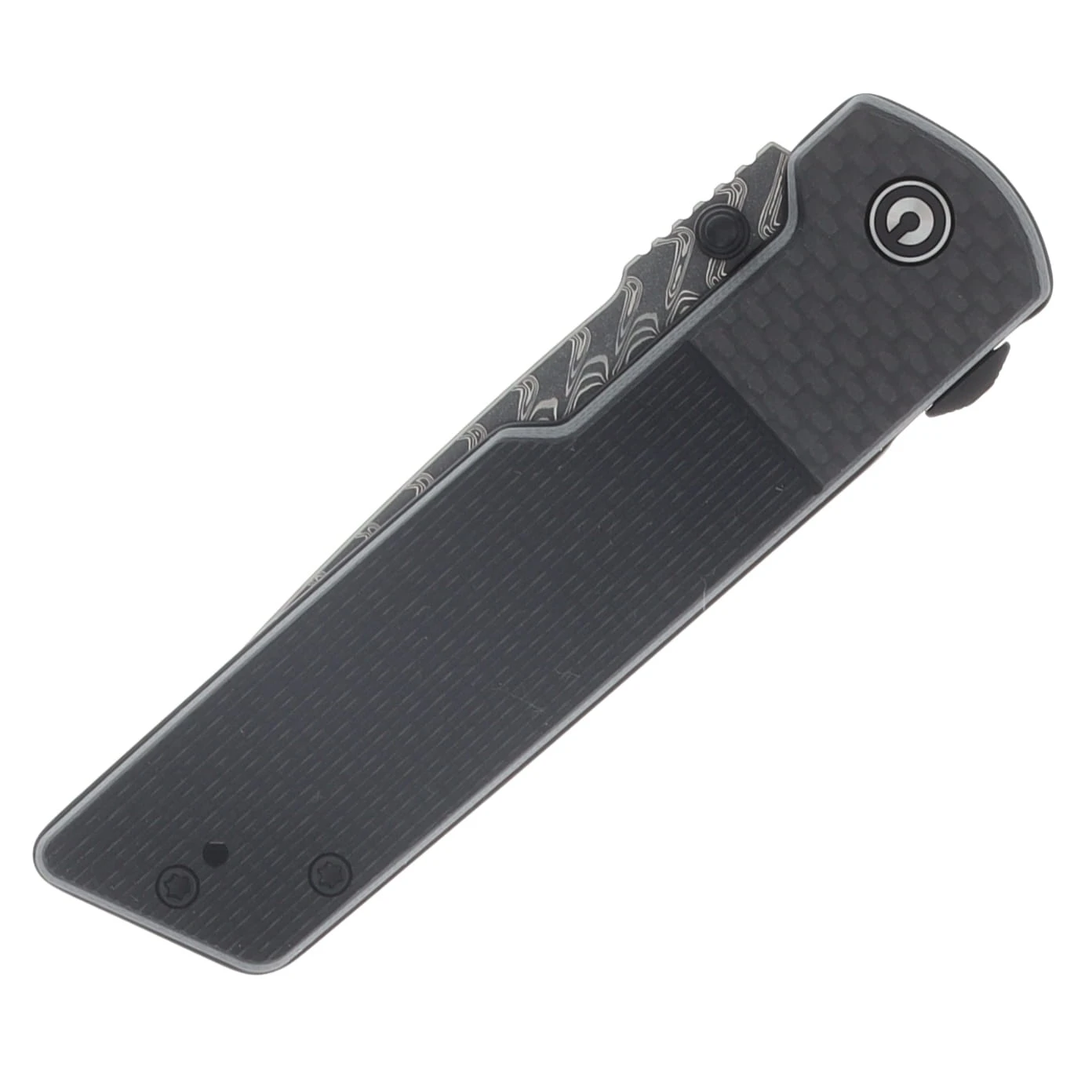 CIVIVI Zygon Top Crossbar Lock Folding Knife Damascus/Gray G-10 with Carbon Fiber Overlay C25035B-DS1 View 5