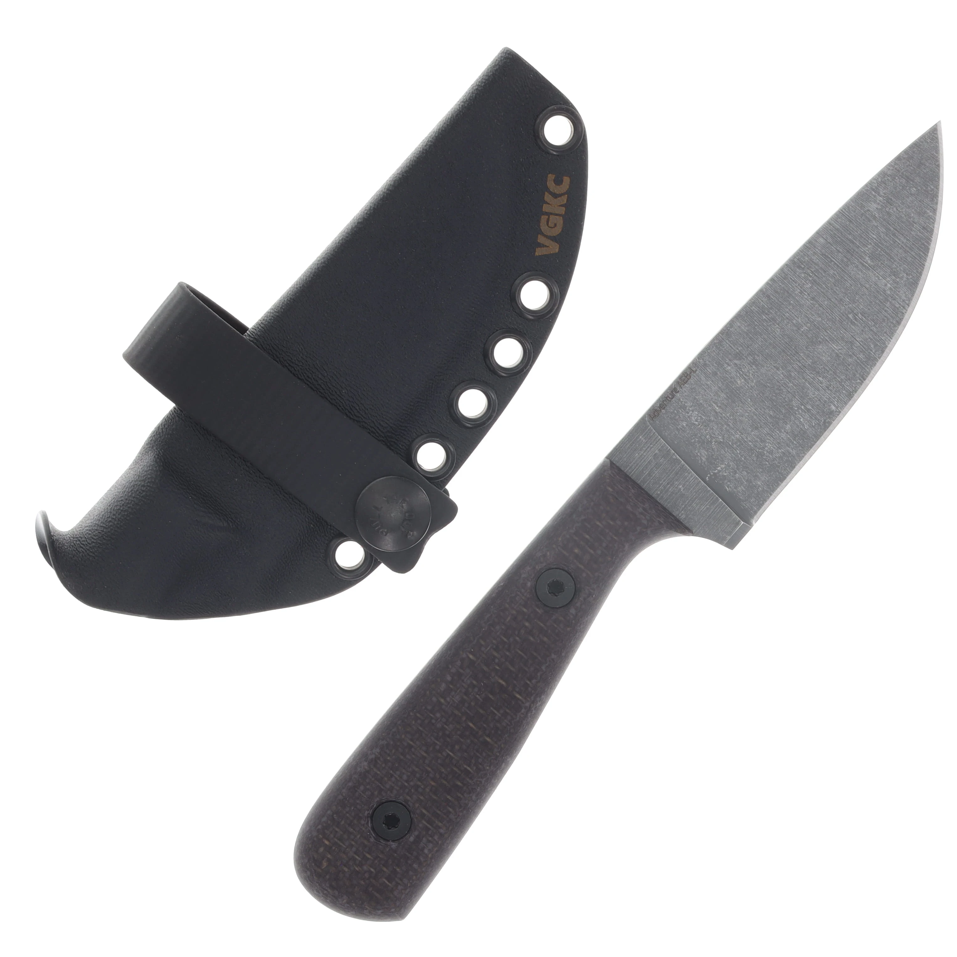 Very Good Knife Co Adventure Fixed Blade Bison Jute Micarta - Stonewash AEB-L Very Good Knife Co Adventure Fixed Blade Bison Jute Micarta - Stonewash AEB-L VGKCABJM View 2