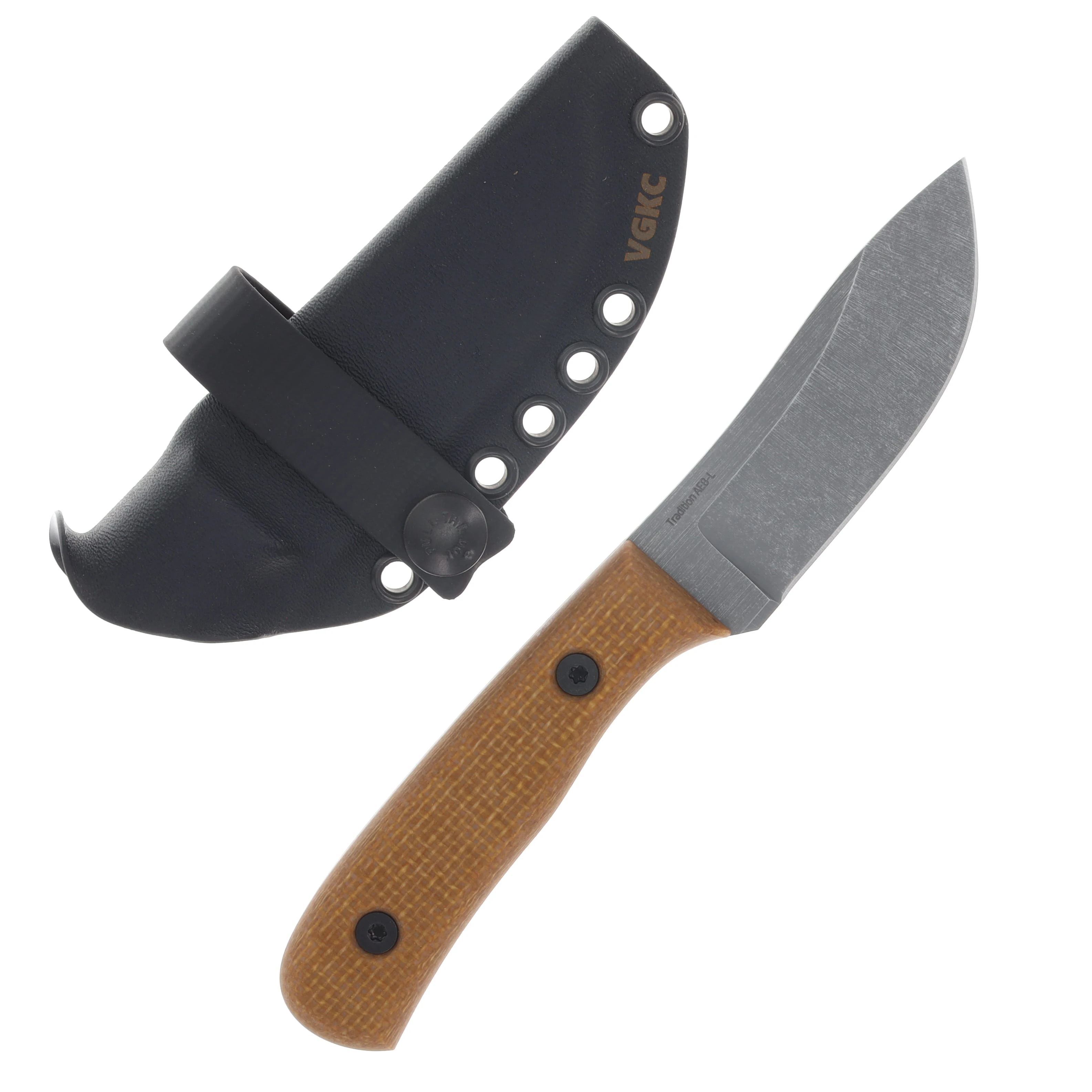 Very Good Knife Co Tradition Fixed Blade Castille Jute Micarta - Stonewash AEB-L VGKCTCJM View 2