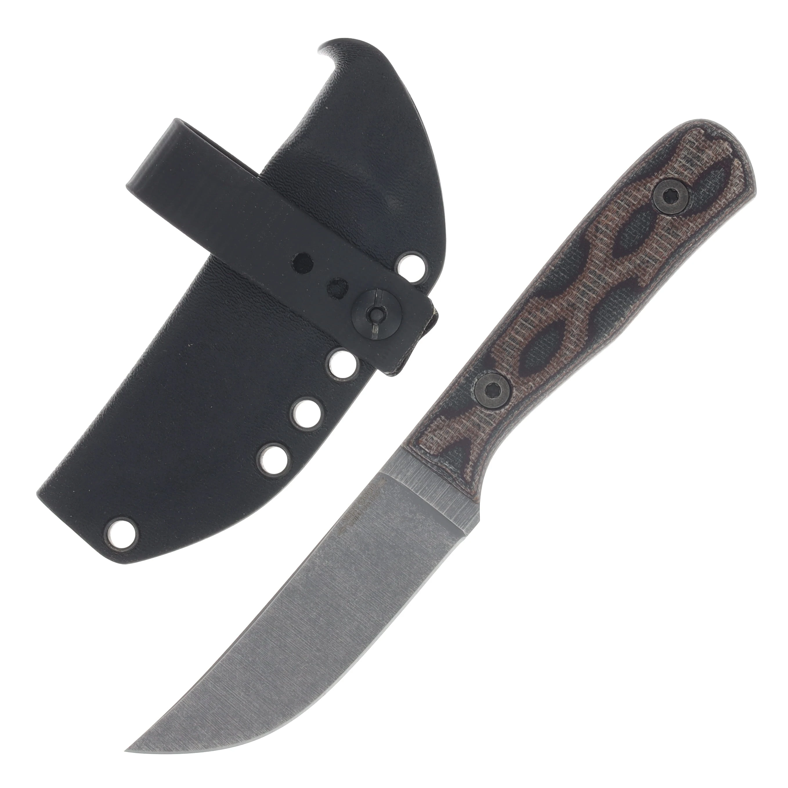 Very Good Knife Co Heritage Jr Fixed Blade Python Canvas Micarta - Stonewash Nitro V VGKCHJPCM View 1