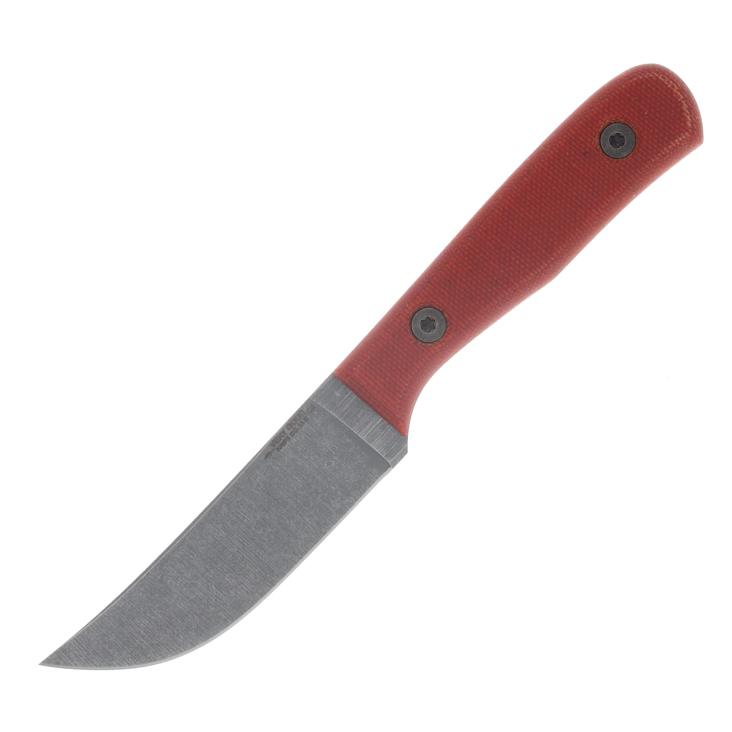 Very Good Knife Co Heritage Jr Fixed Blade Red Canvas Micarta - Stonewash Nitro V VGKCHJRCM View 3