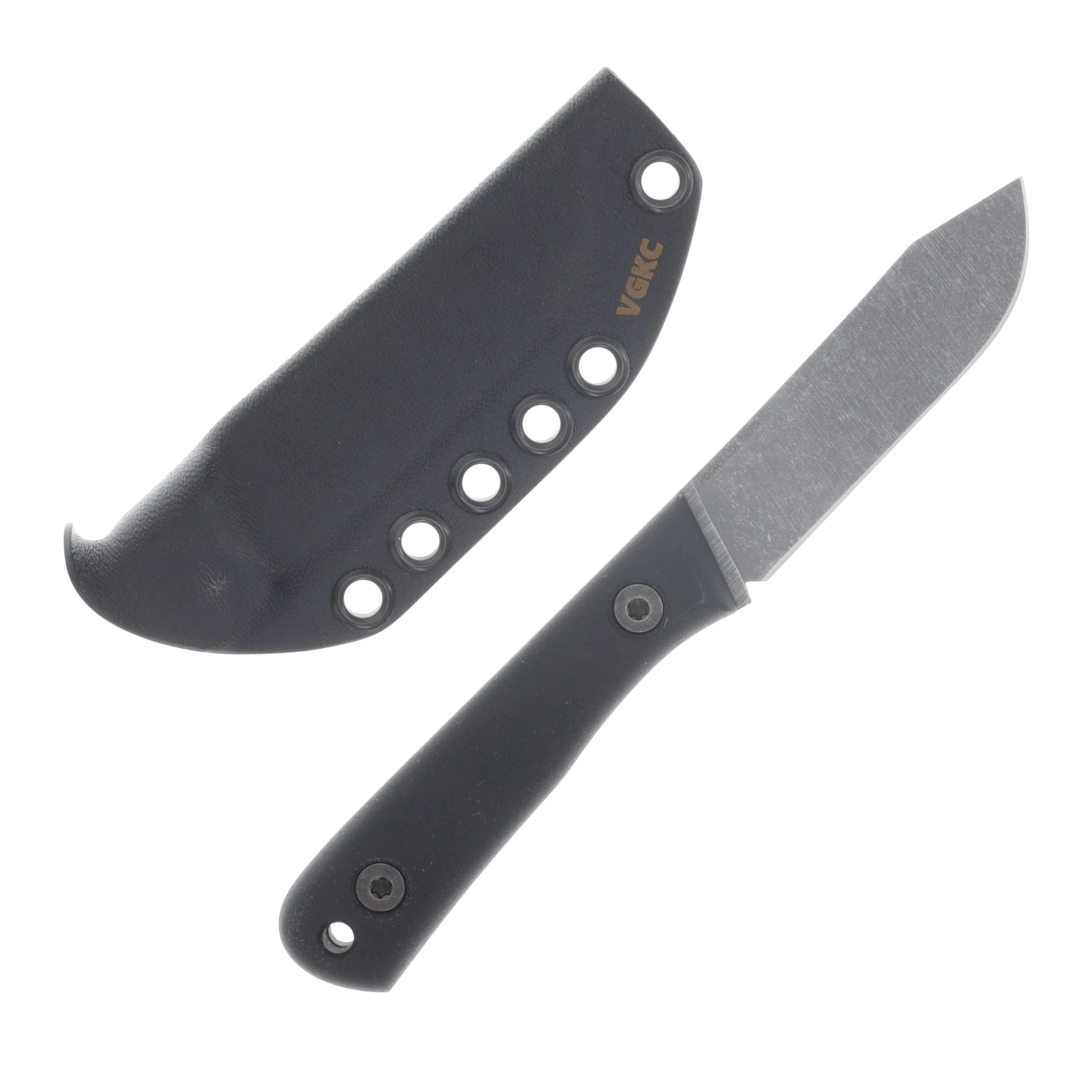 Very Good Knife Co Pocket Doc Fixed Blade Double Black Canvas Micarta - SW Nitro V VGKCPDDBCM View 2