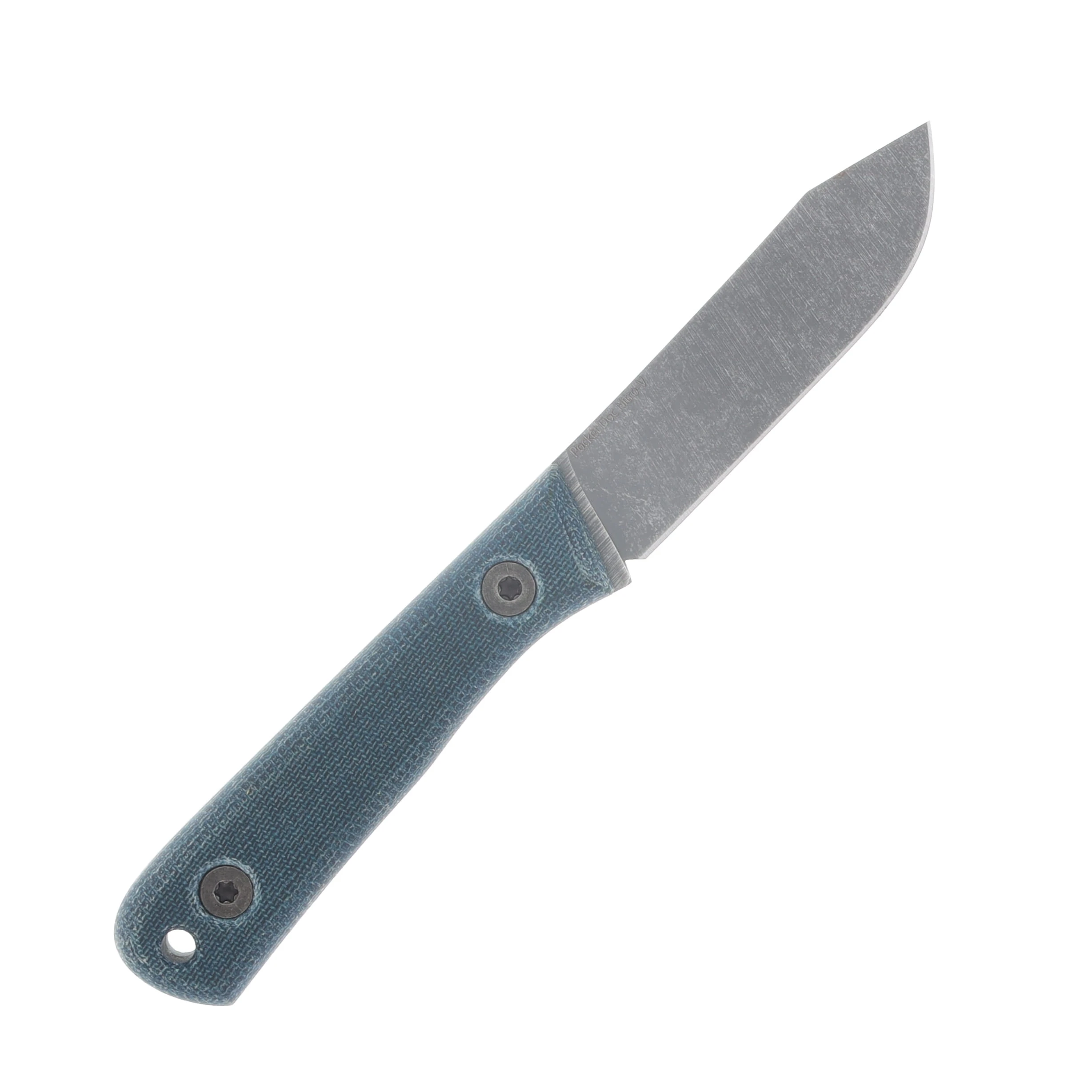 Very Good Knife Co Pocket Doc Fixed Blade Denim Blue Canvas Micarta - SW Nitro V VGKCPDDBLCM View 4