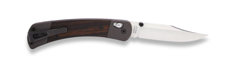Buck 110 Folding Hunter Crossbar Knife Macassar Ebony W/Aluminum Bolsters BU14516 View 2