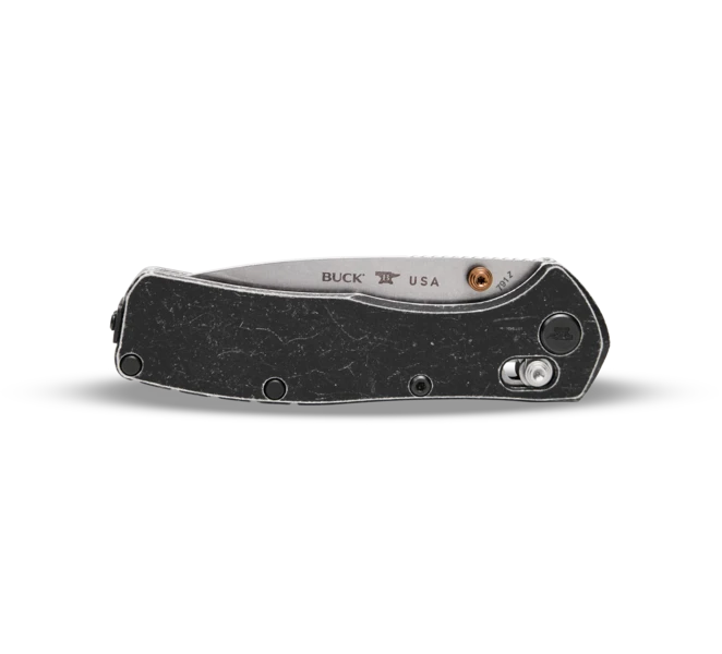 Buck 791 Range Trail Worn Elite Folding Knife Black Anodized Tumbled Aluminum BU14643 View 3