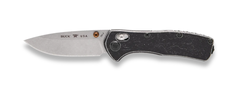 Buck 791 Range Trail Worn Elite Folding Knife Black Anodized Tumbled Aluminum BU14643 View 1